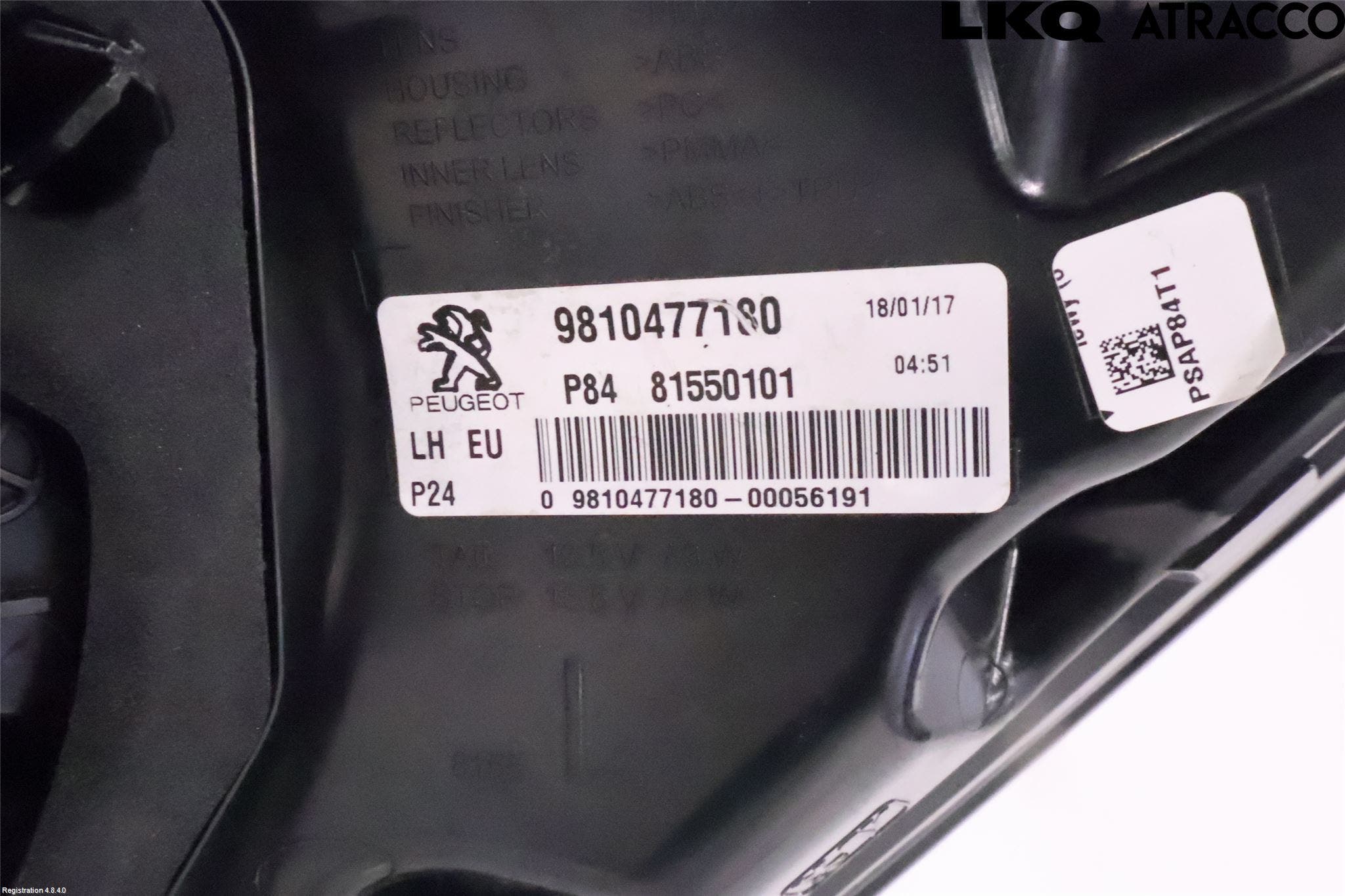 Peugeot 3008 17-24 Bakljus Vänster