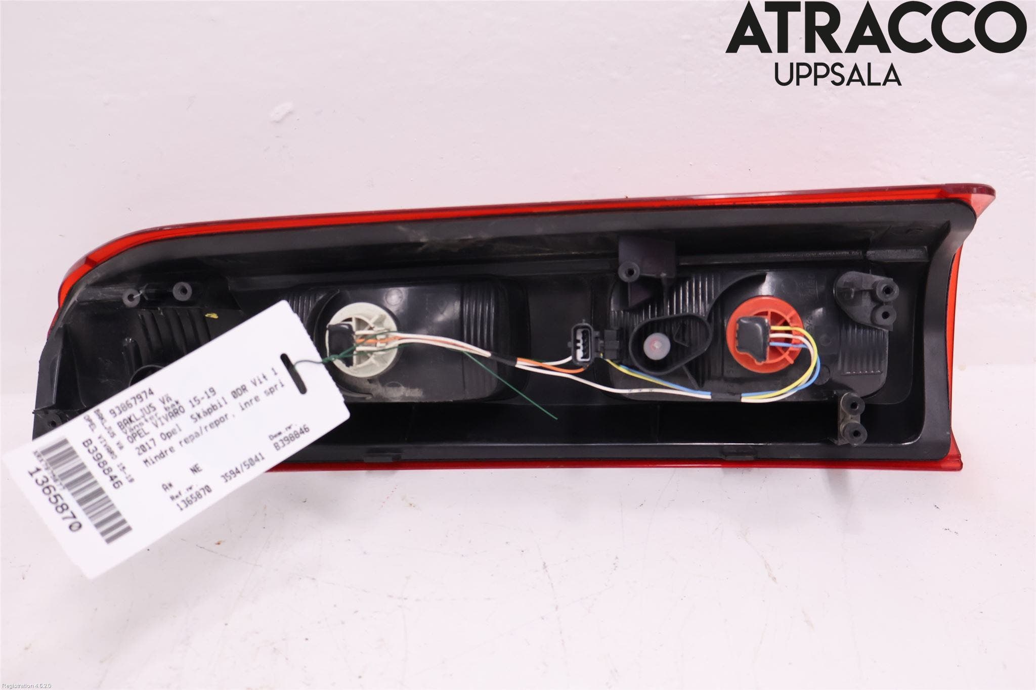 Opel VIVARO 15-19 Bakljus Vänster