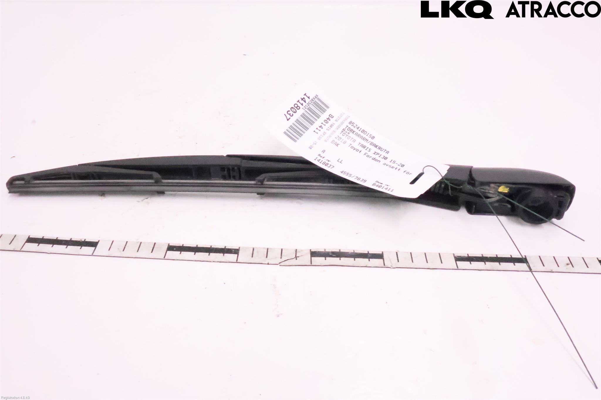 Toyota YARIS XP130 15-20 Torkararm-Bakruta