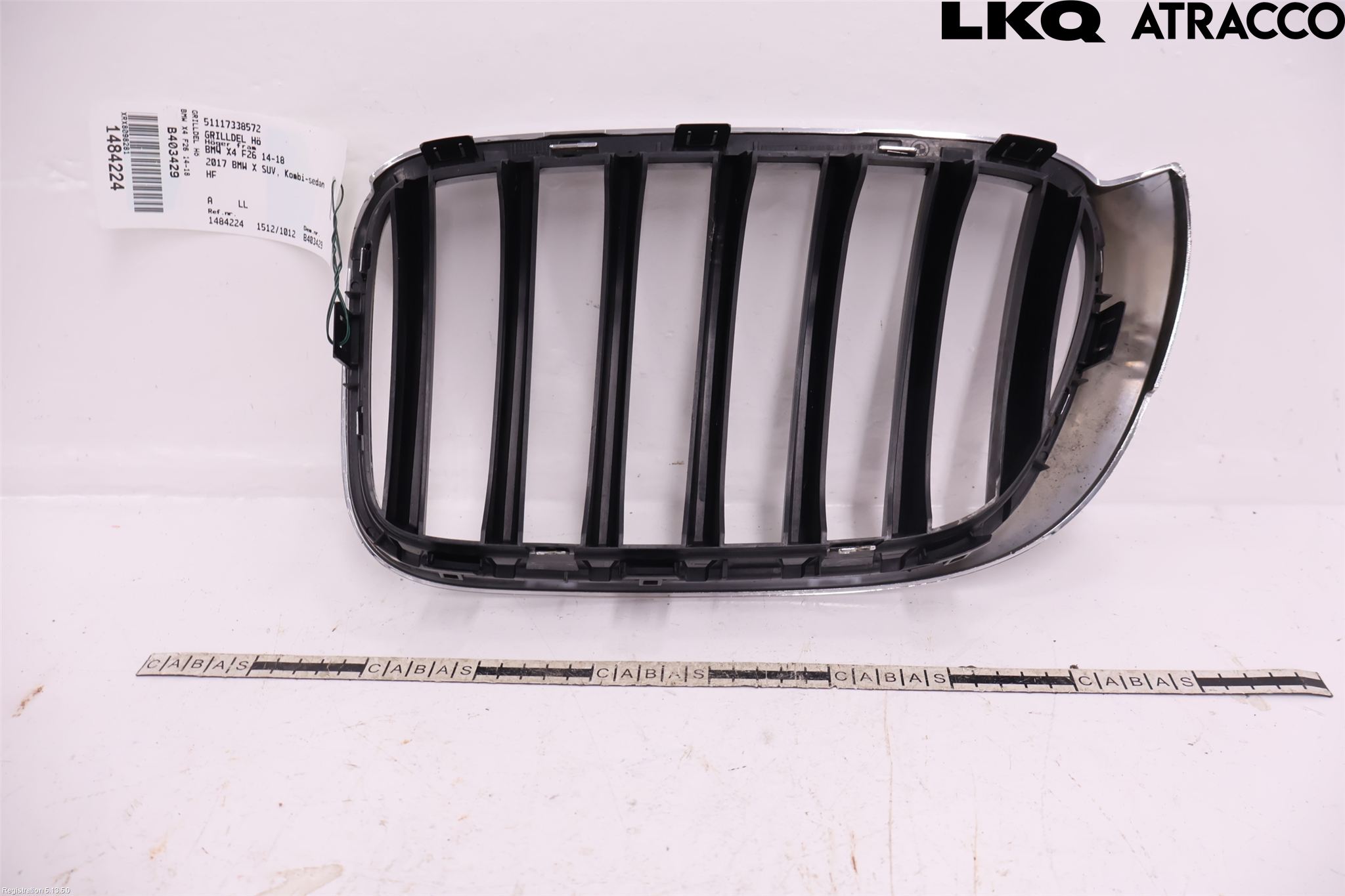 BMW X4 F26 14-18 Grilldel Höger