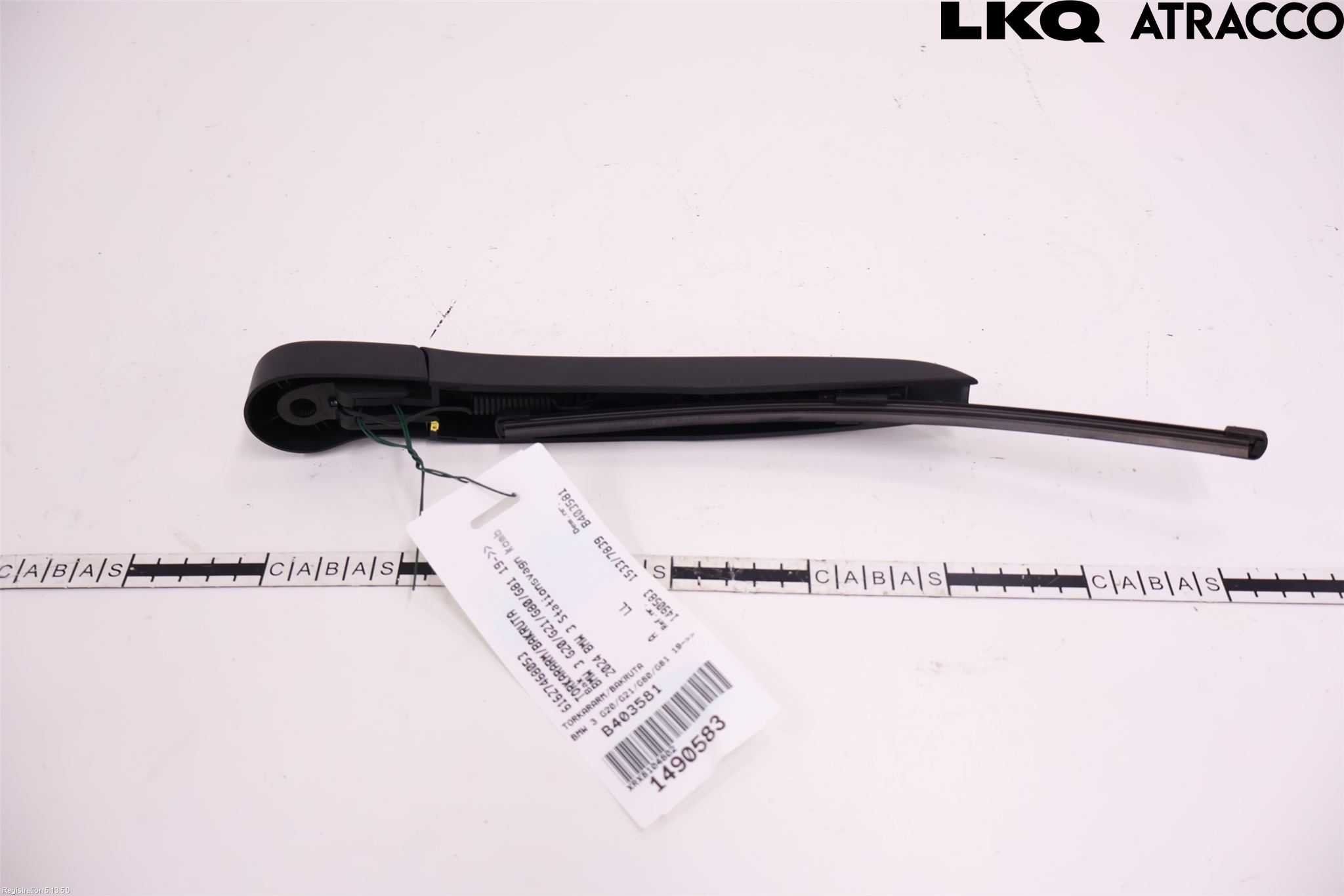 BMW 3 G20/G21/G80/G81 19- Torkararm-Bakruta