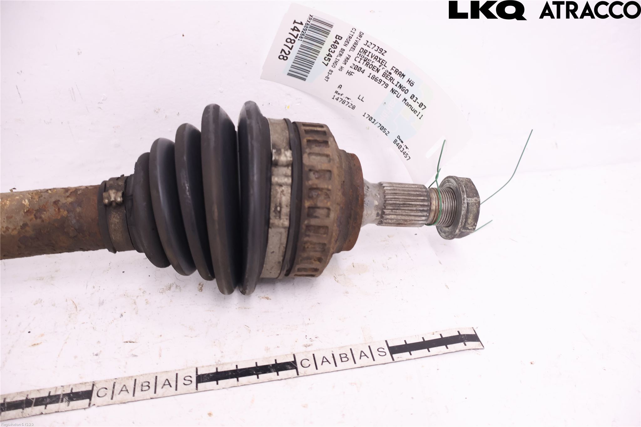 Citroen BERLINGO  03-07 Drivaxel Fram Höger