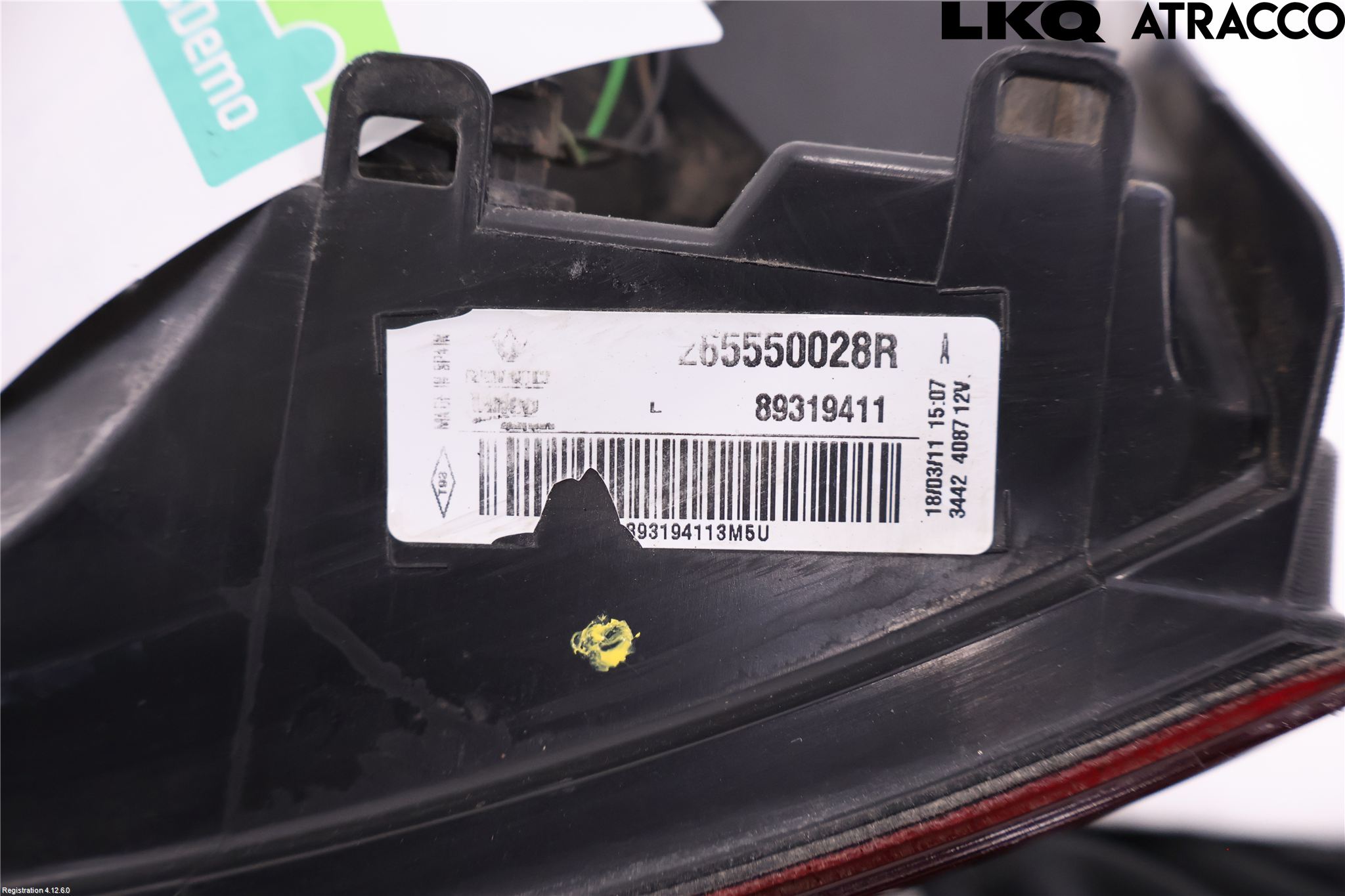 Renault MEGANE III 09-15 Bakljus Lucka Vä