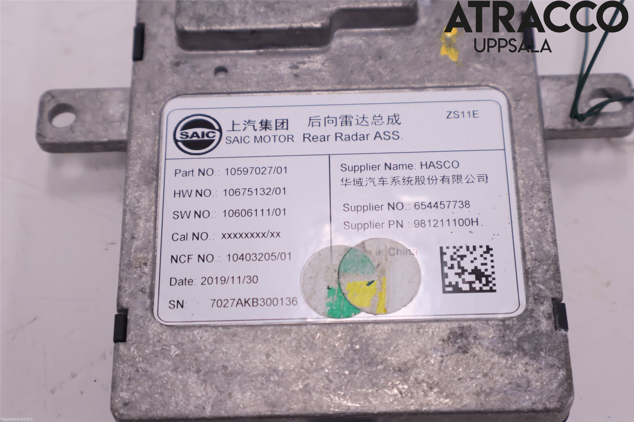 MG ZS EV 20- Sensor Aktivt Kollisionsskydd