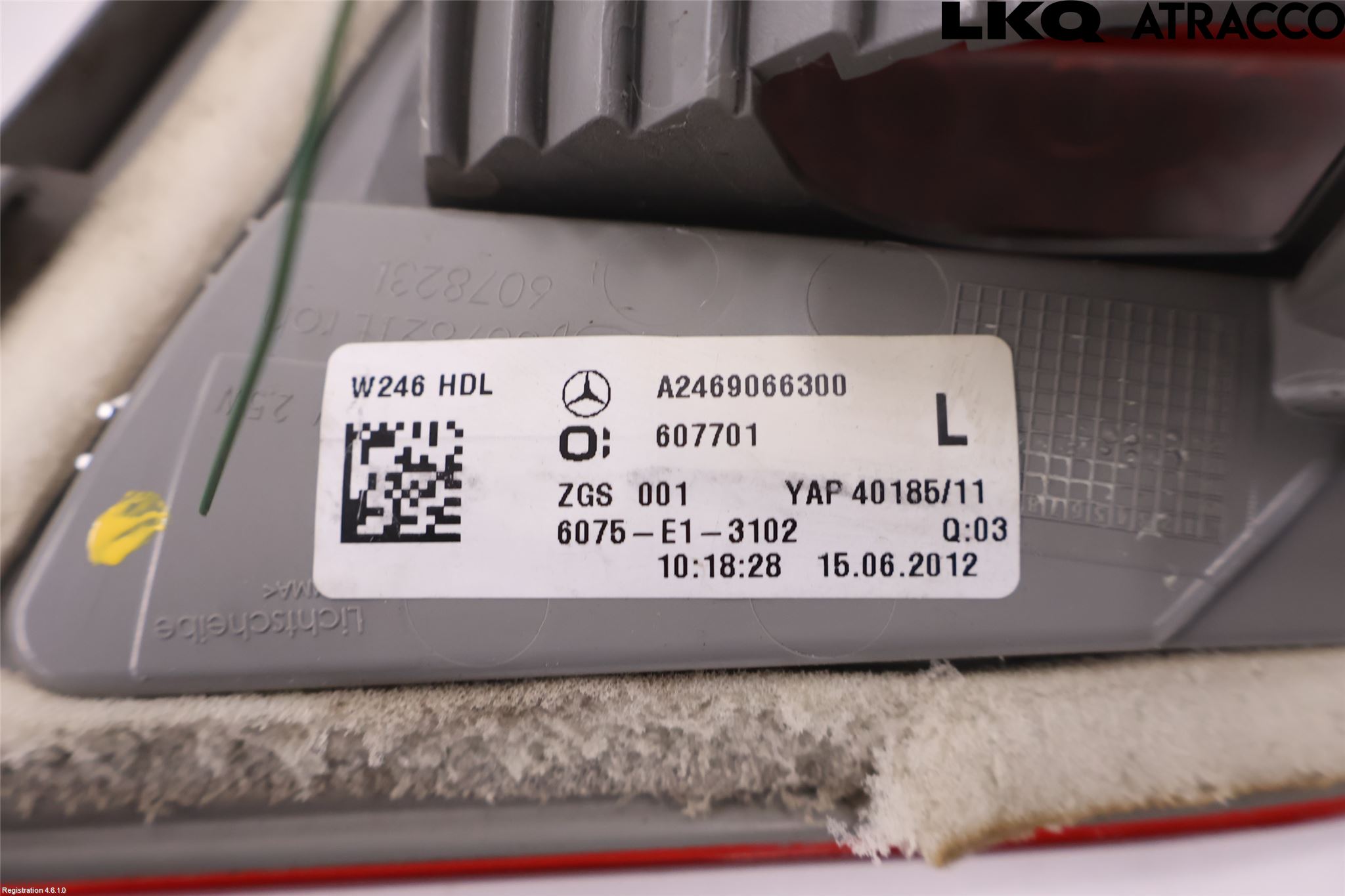 Mercedes-Benz MB B-KLASS (W246/W242) 12-19 Bakljus Lucka Vä