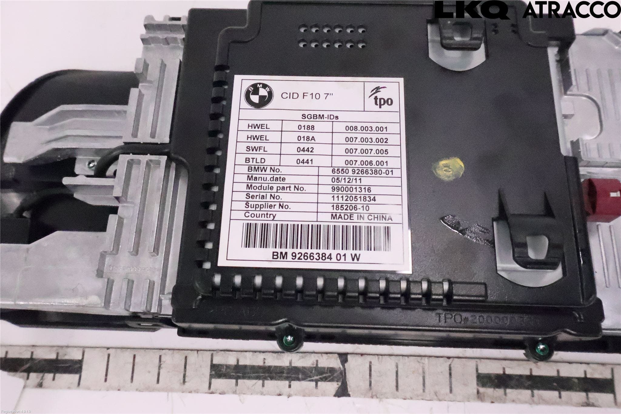 BMW 5 F10/F11/F18 09-17 Bildskärm