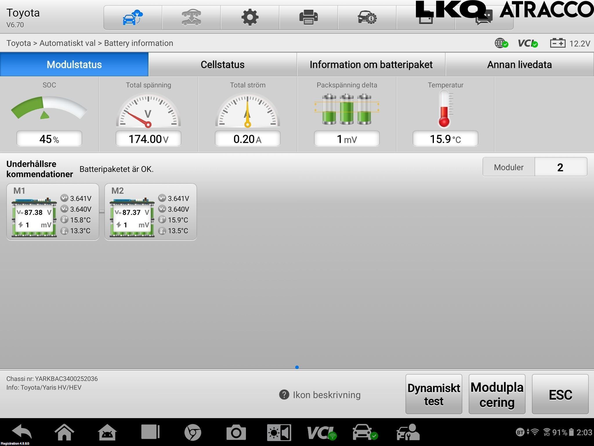 Toyota YARIS XP21 20- Batteri Högspänning