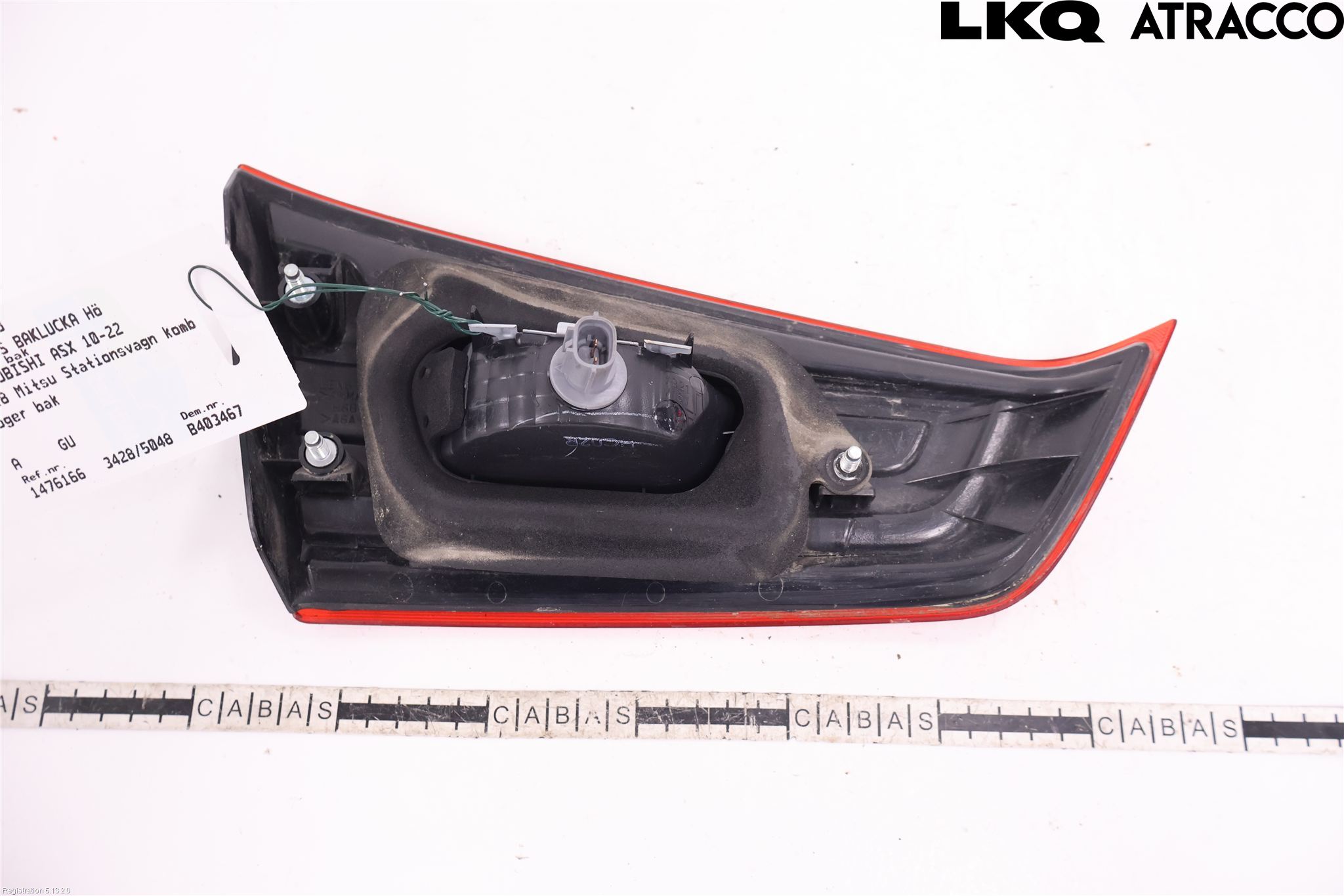 Mitsubishi ASX 10-22 Bakljus Lucka Hö