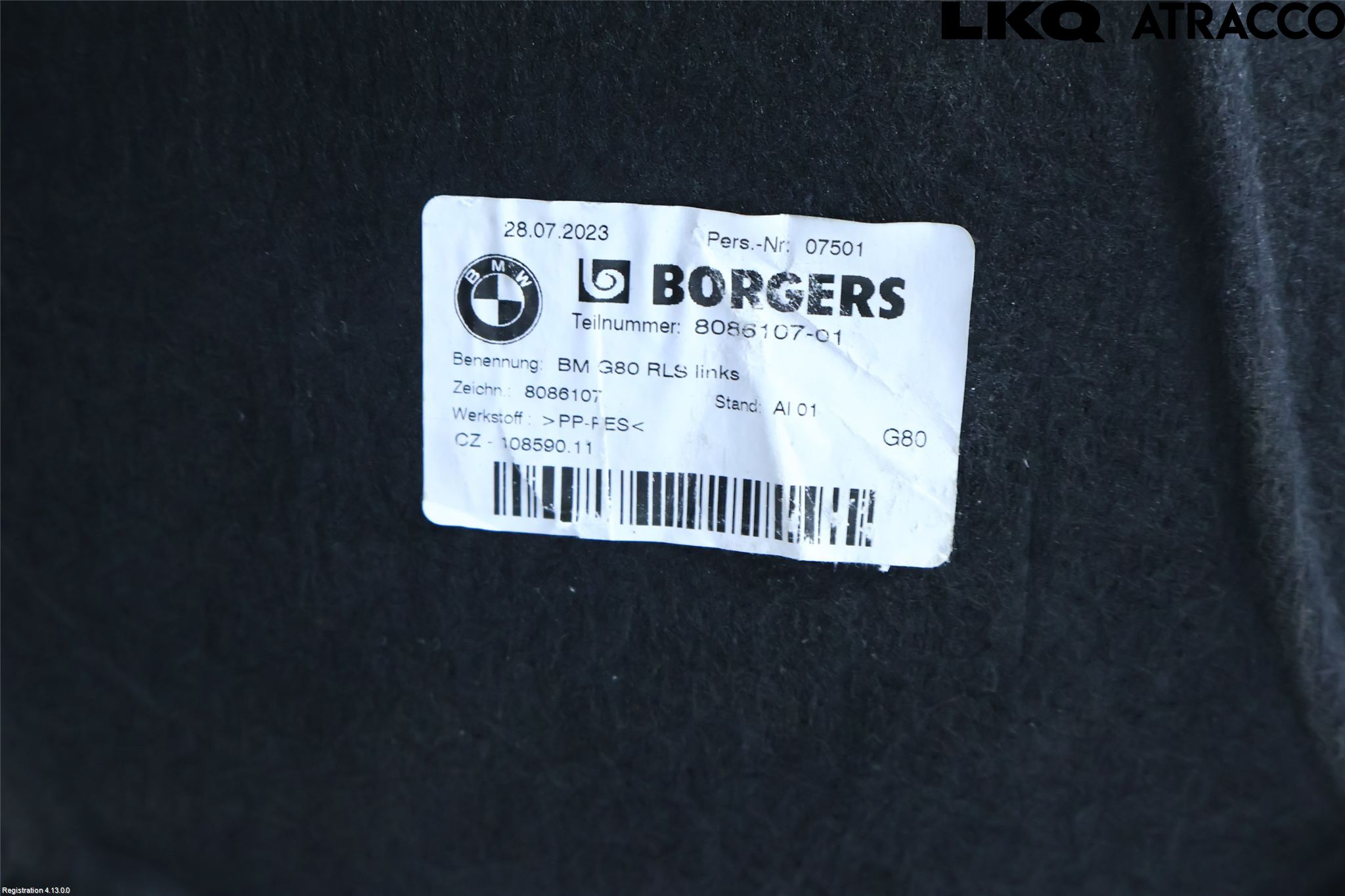 BMW 3 G20/G21/G80/G81 19- Skärm Inner