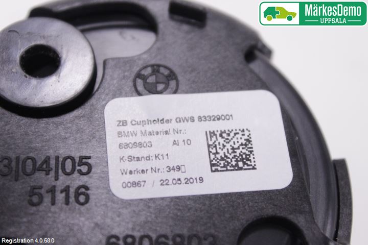 BMW 3 G20/G21/G80/G81 19- Mugghållare