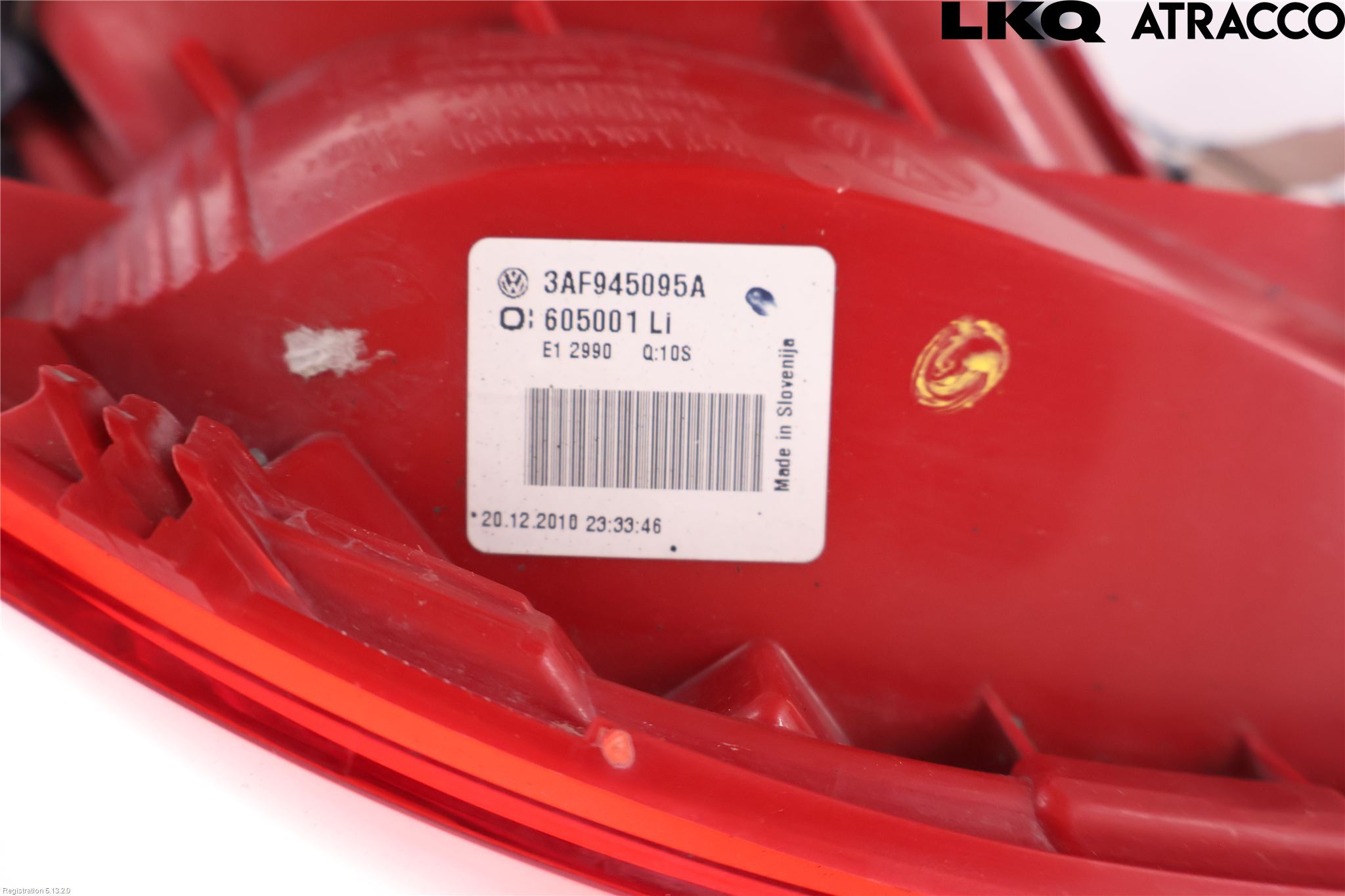 Volkswagen VW PASSAT 11-14 Bakljus Vänster