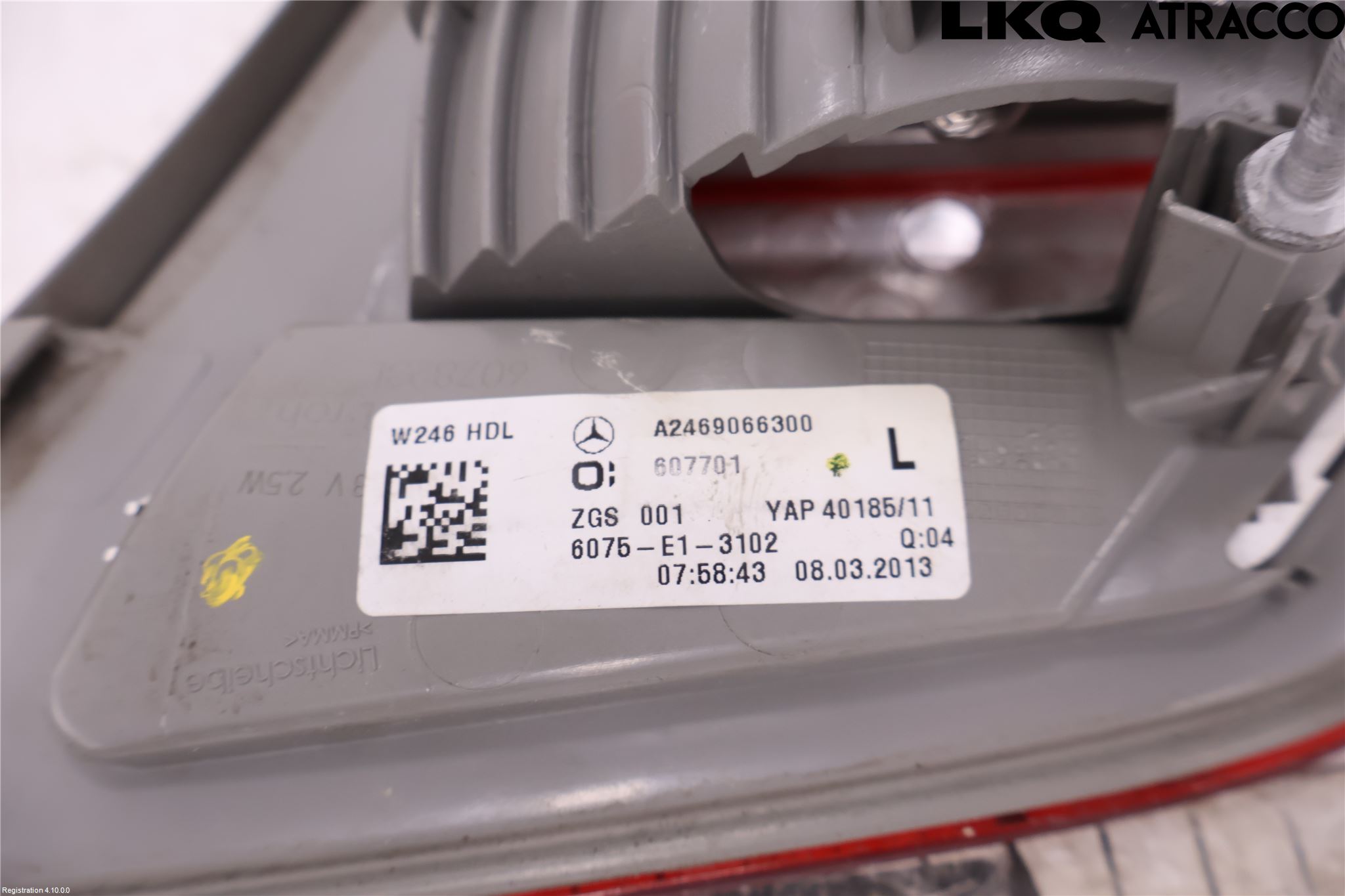 Mercedes-Benz MB B-KLASS (W246/W242) 12-19 Bakljus Lucka Vä