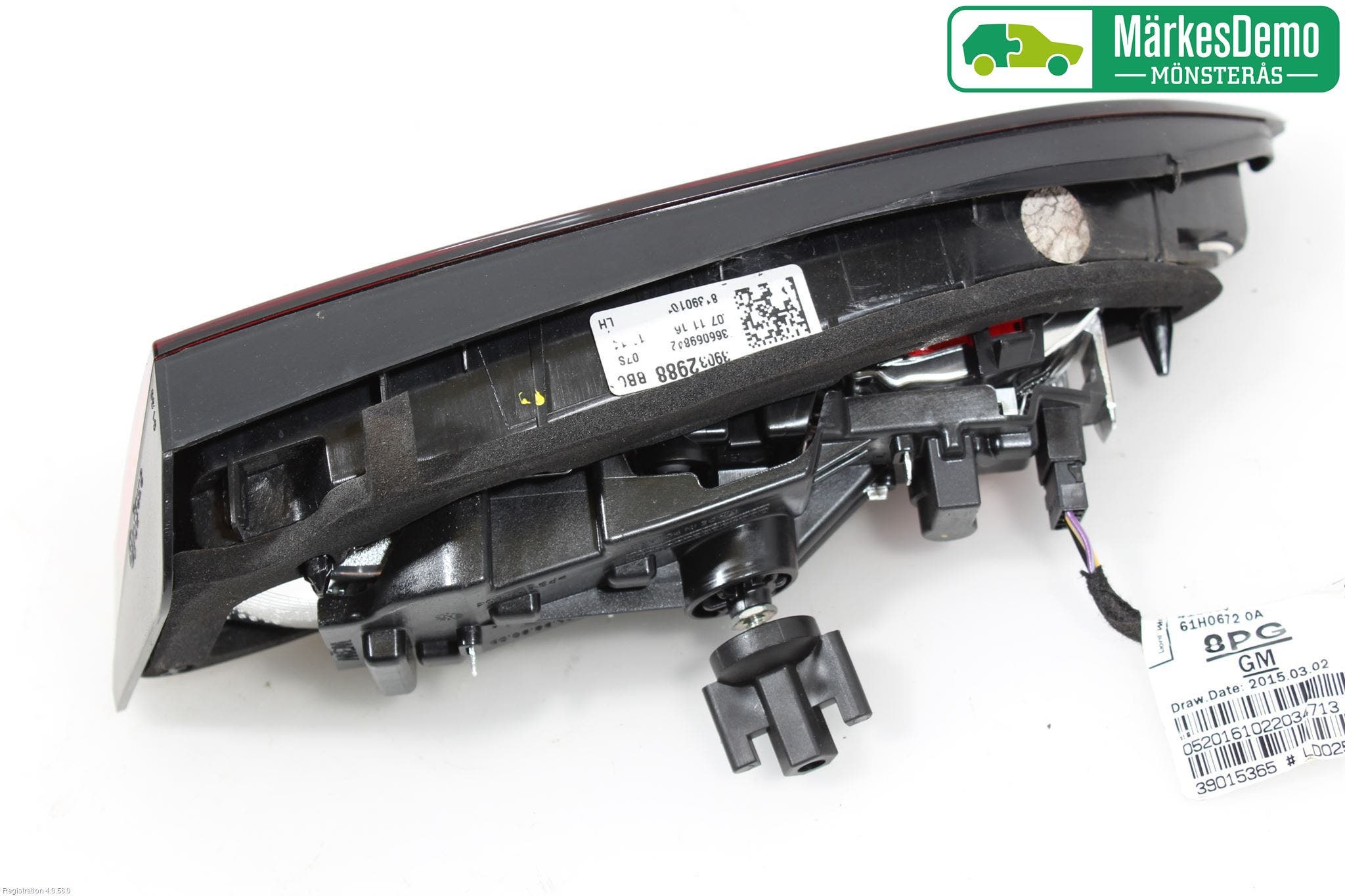 Opel ASTRA K 16-22 Bakljus Lucka Vä