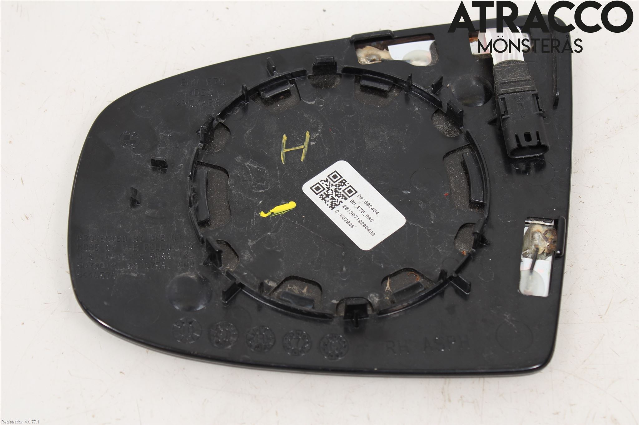 BMW X6 E71/E72   08-14 Spegelglas Hö