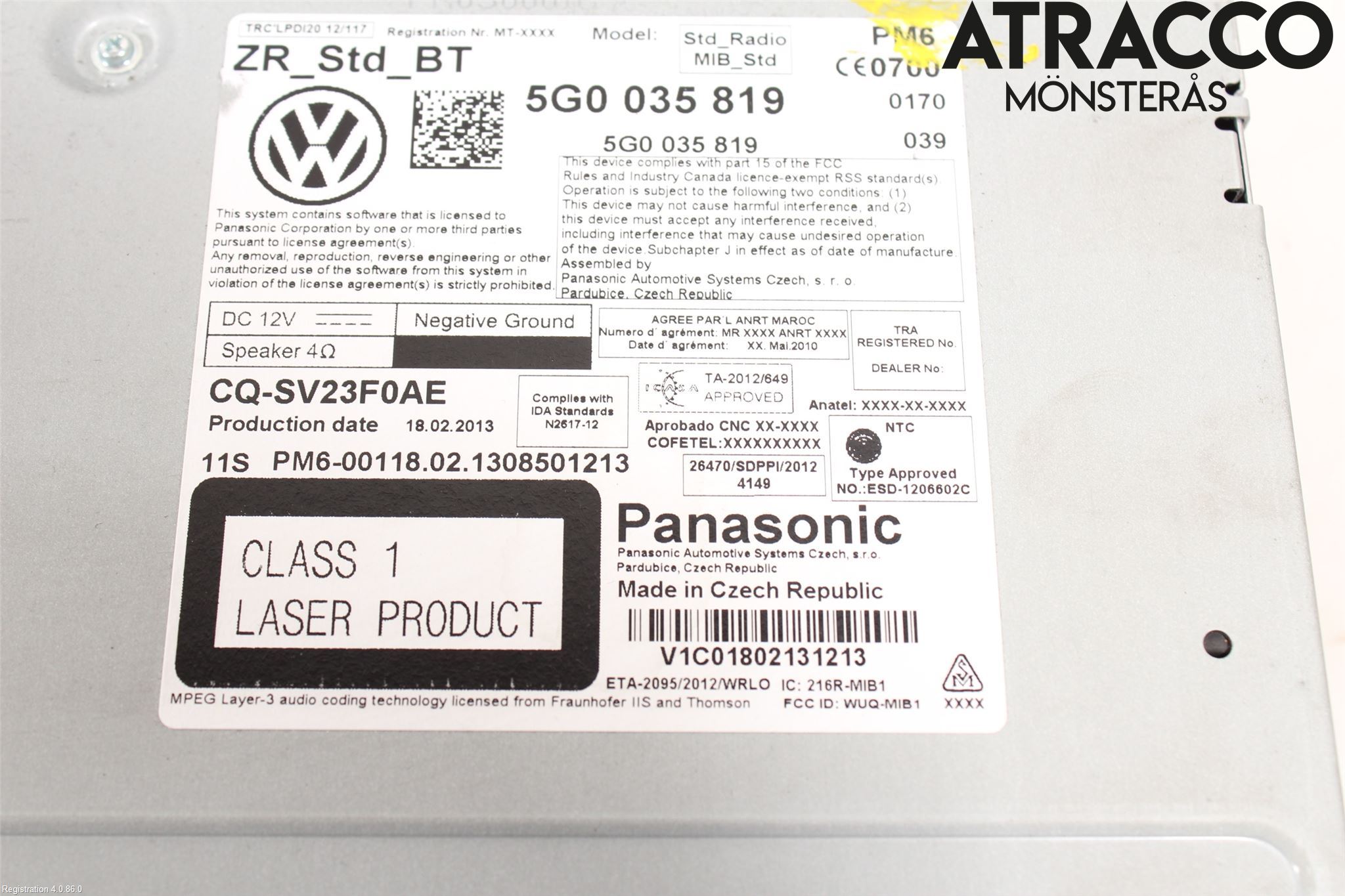 Volkswagen VW GOLF / E-GOLF VII 13-20 Radio