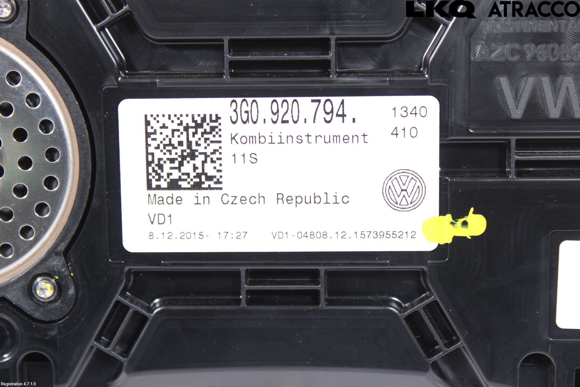 Volkswagen VW PASSAT 15-19 Instrument Komb