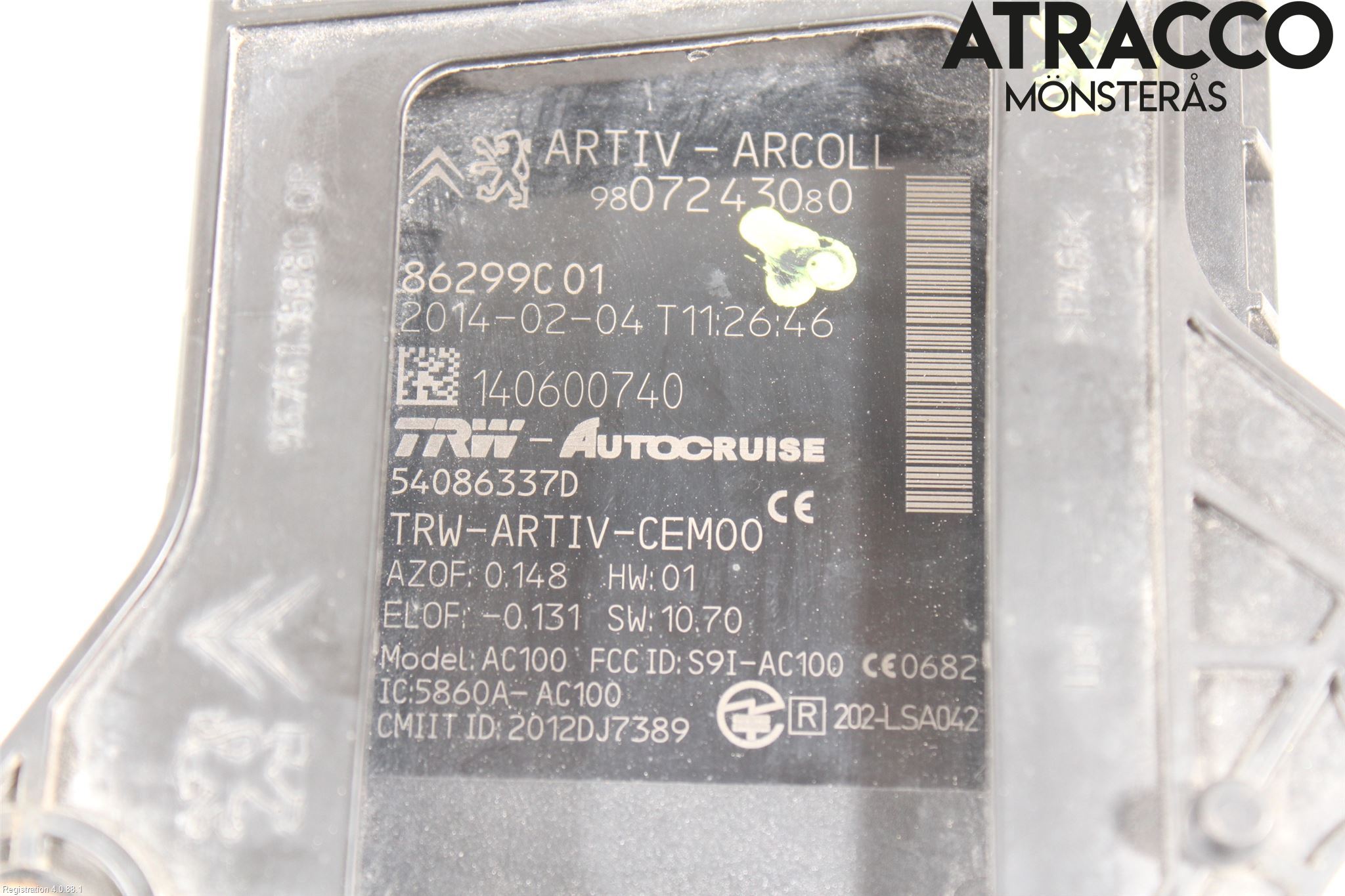 Citroen C4 GRAND PICASSO 14-18 Sensor Aktivt Kollisionsskydd