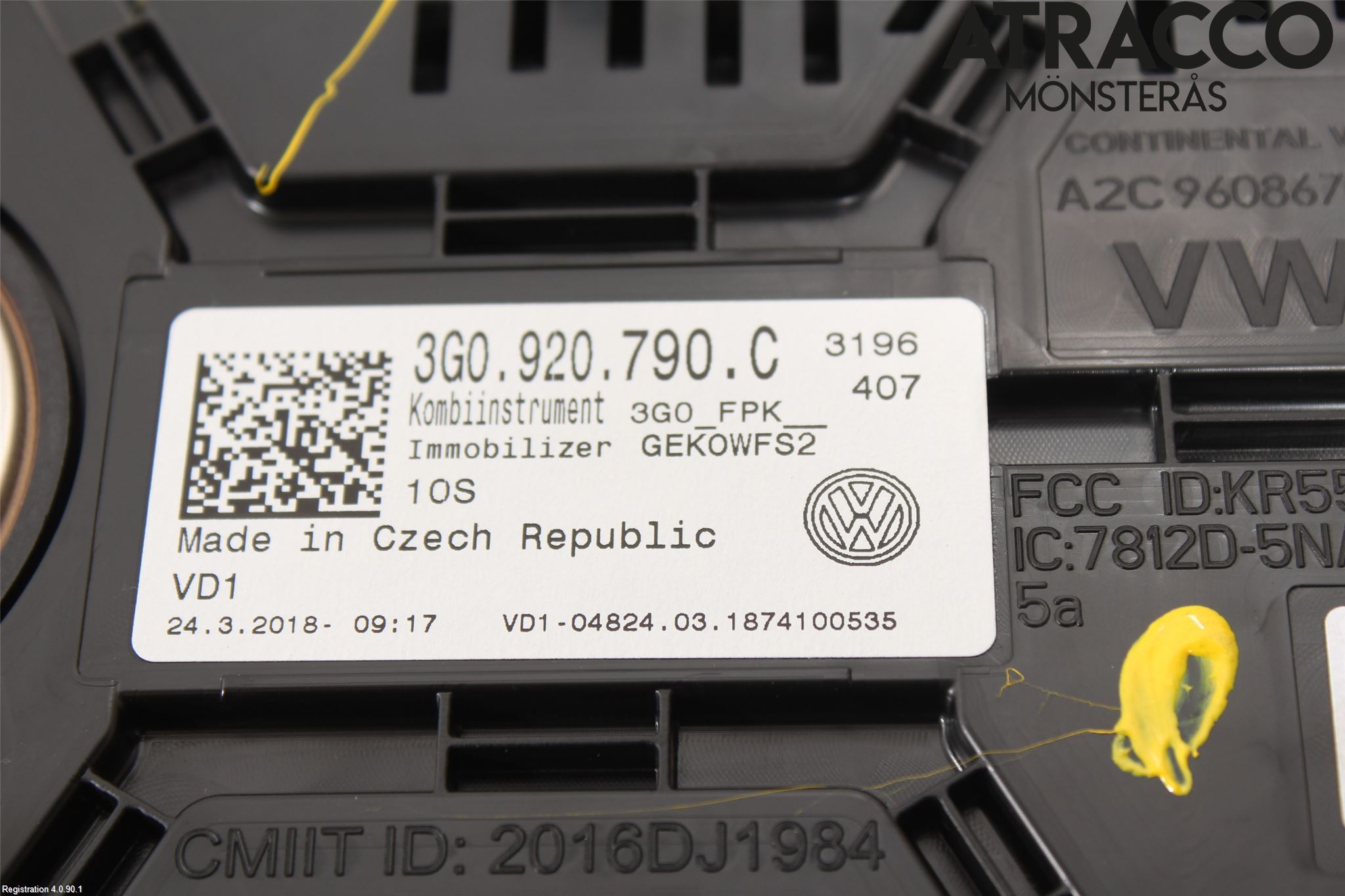 Volkswagen VW PASSAT 15-19 Instrument Komb