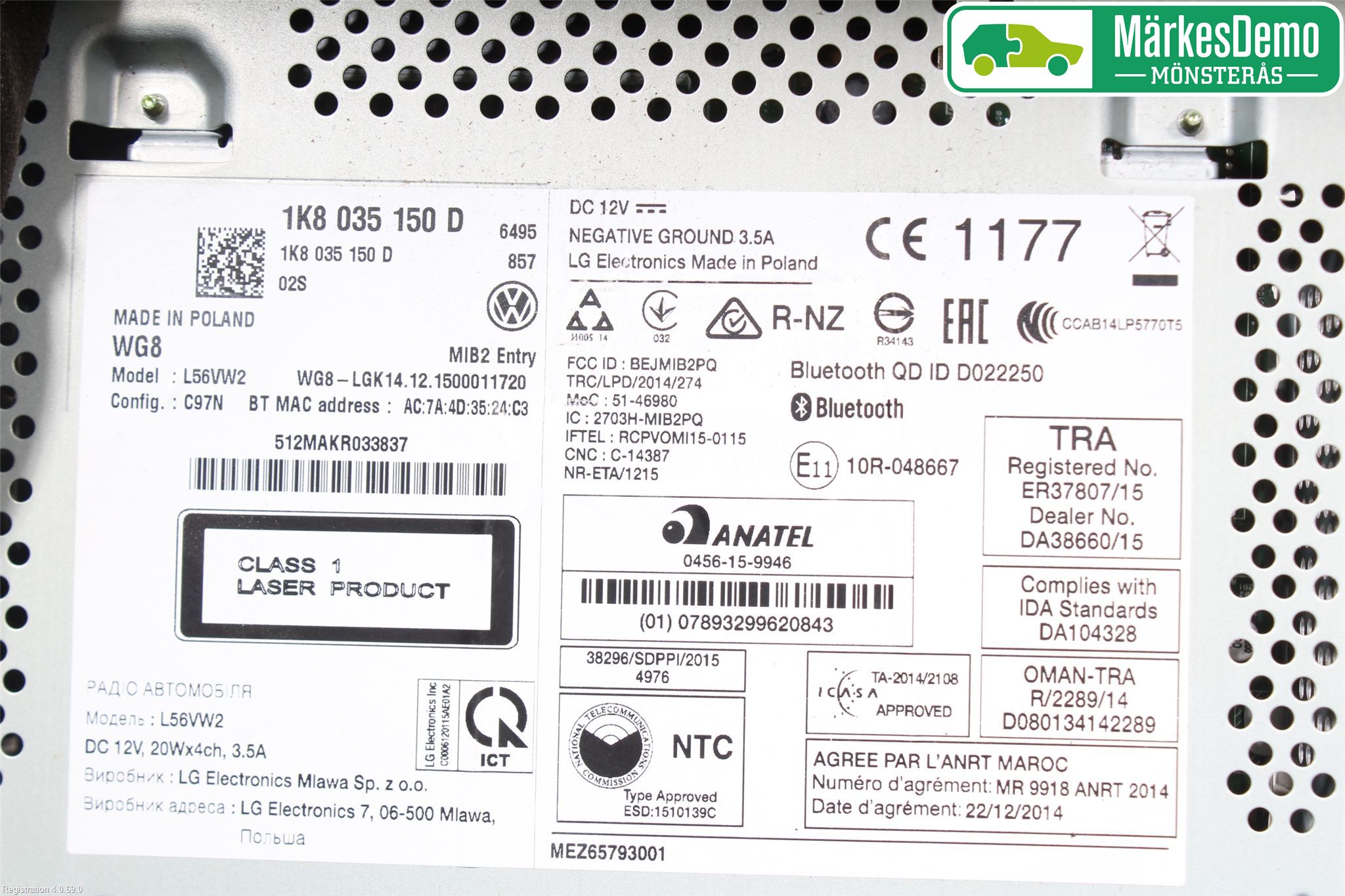 Volkswagen VW CADDY 16-20 Radio
