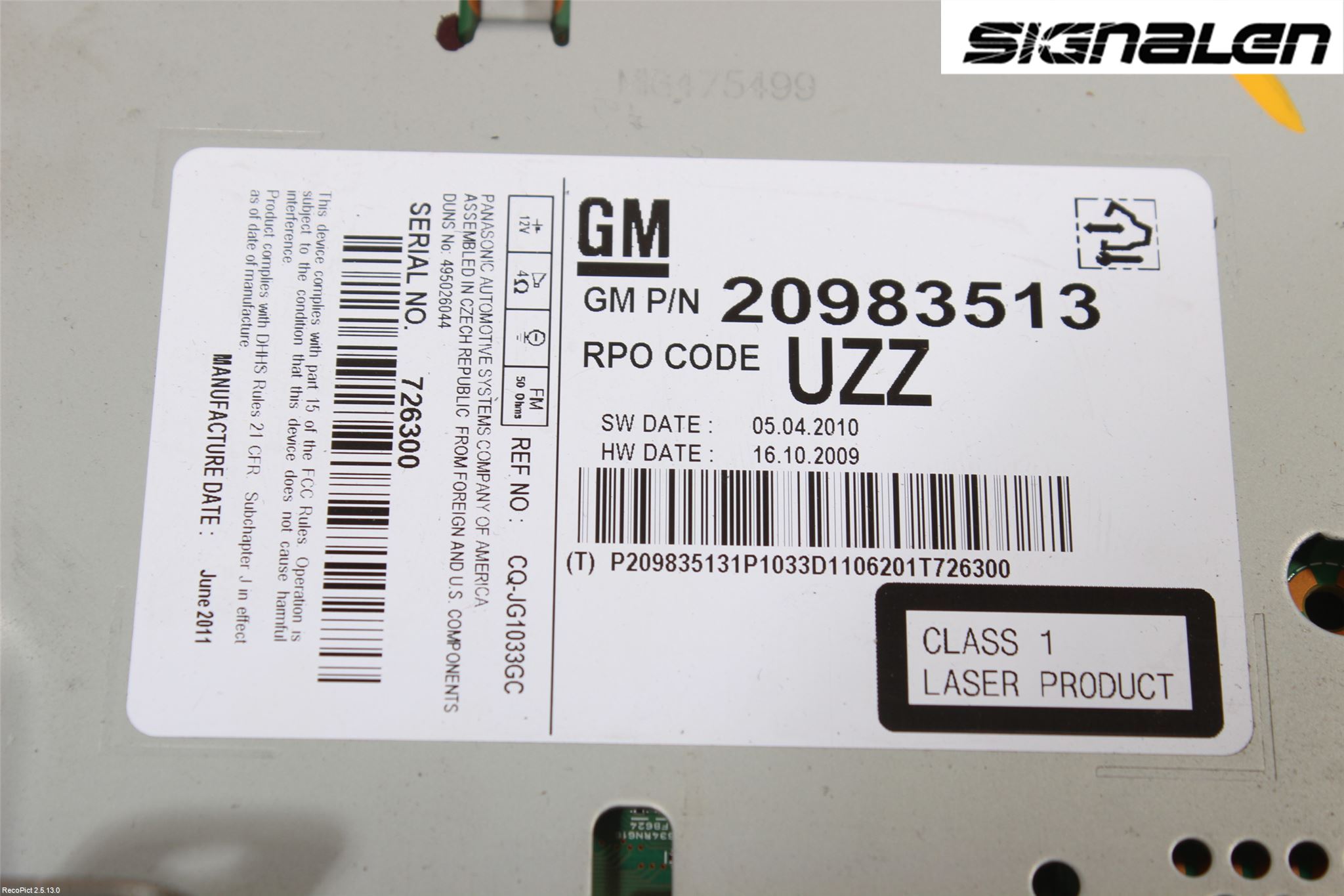 Opel ASTRA J 10-15 Radio