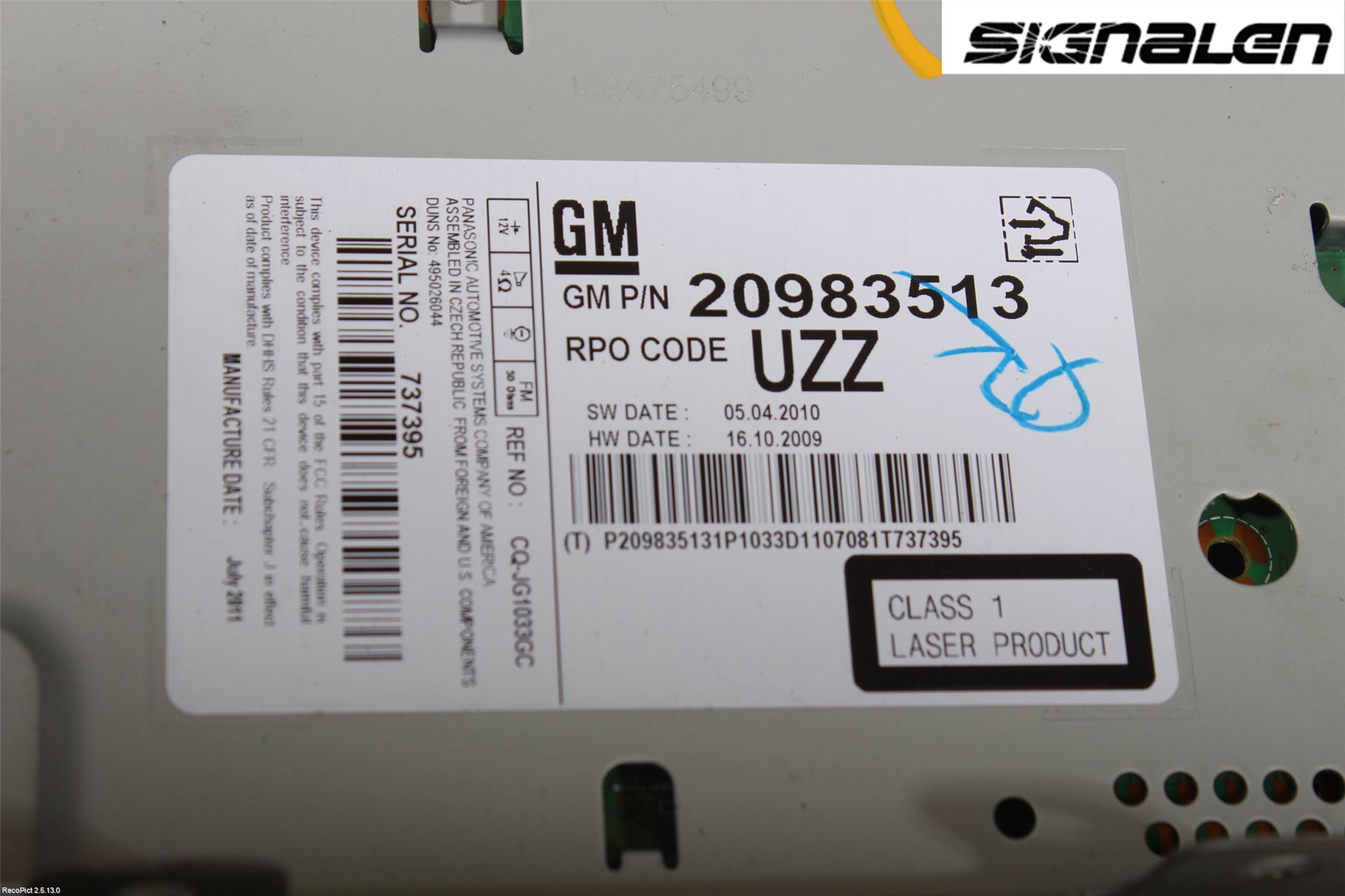 Opel ASTRA J 10-15 Radio