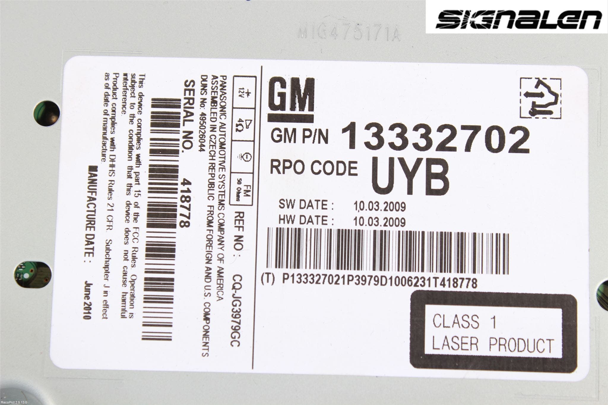 Opel INSIGNIA 09-16 Radio