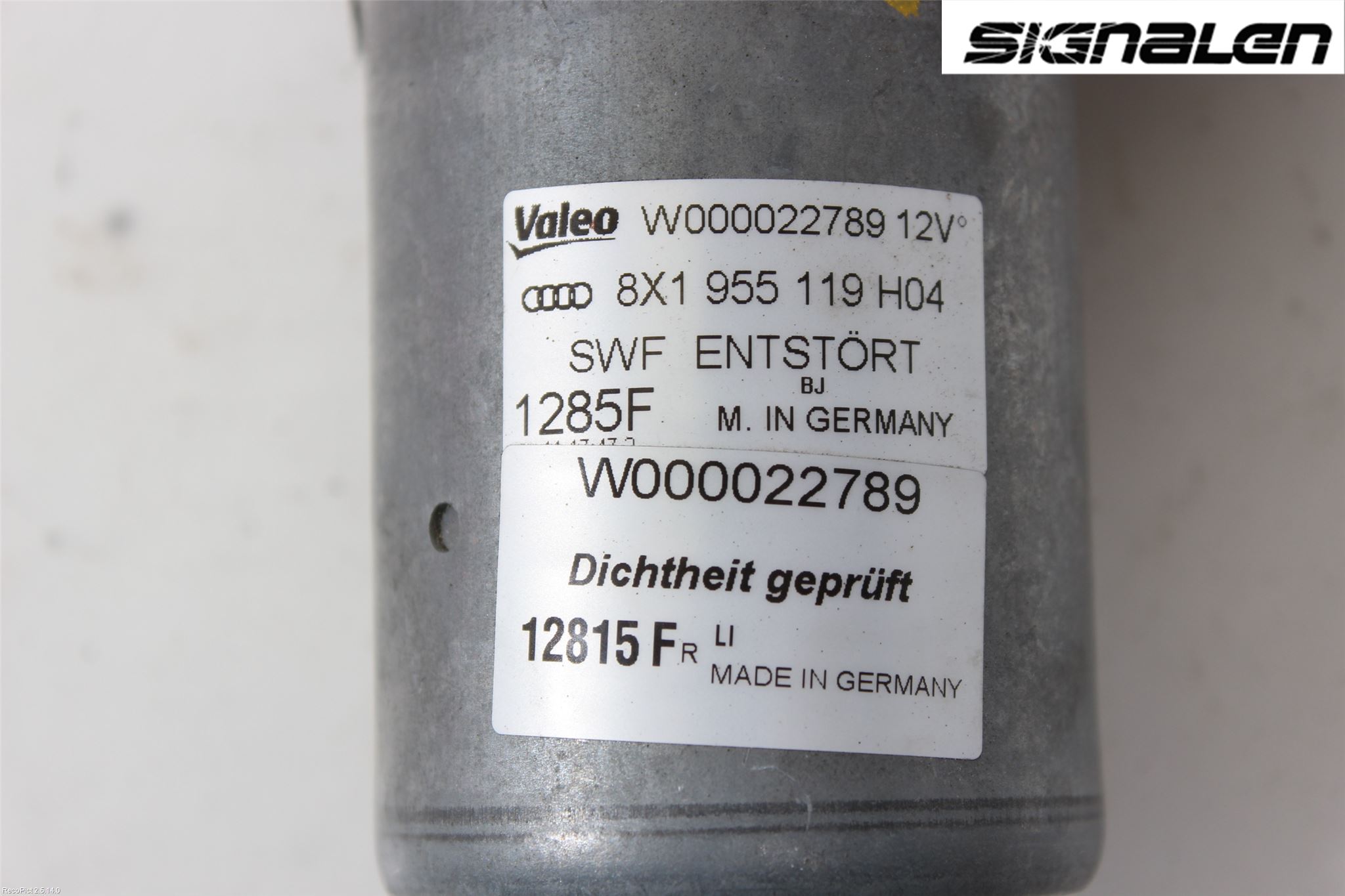 Audi A1/S1 11-18 Torkarmotor Vindruta