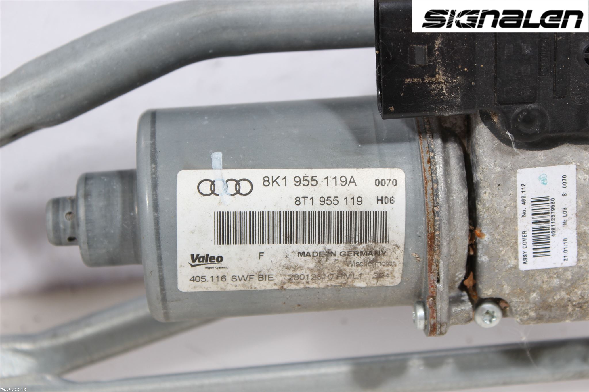 Audi A4/S4 08-11 Torkarmekanism Vindruta