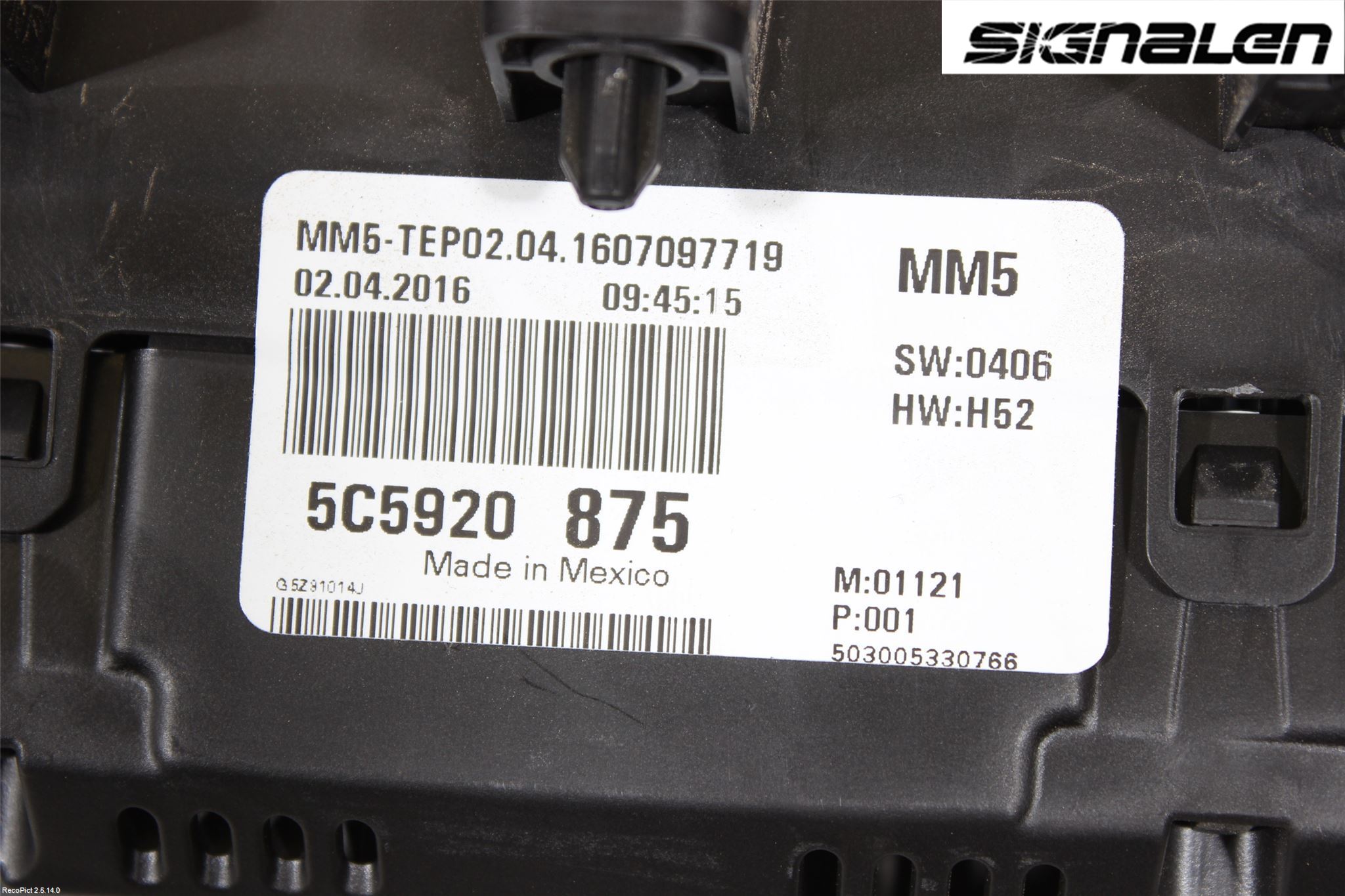 Volkswagen VW BEETLE 12- Instrument Komb