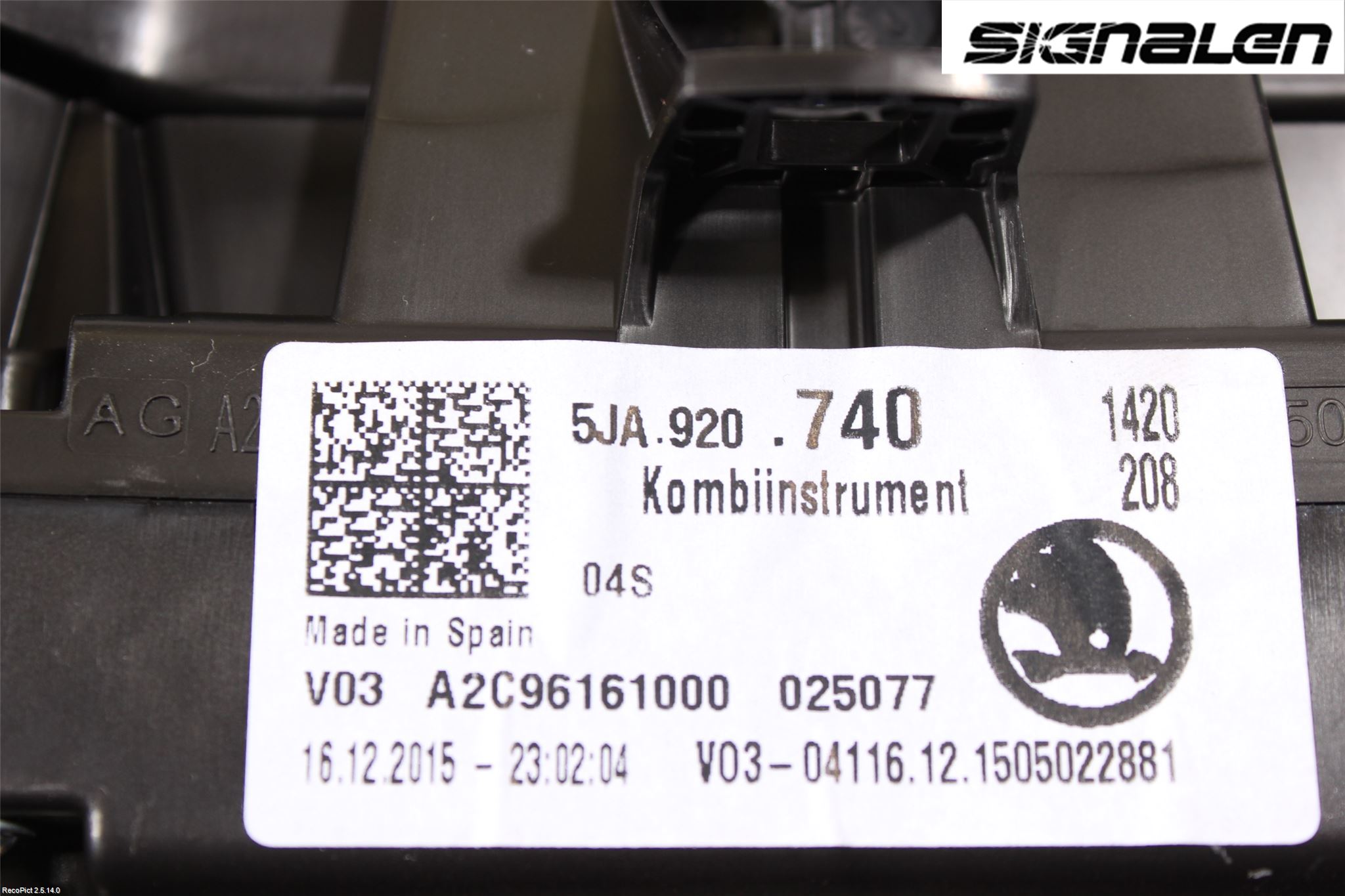 Skoda RAPID Instrument Komb