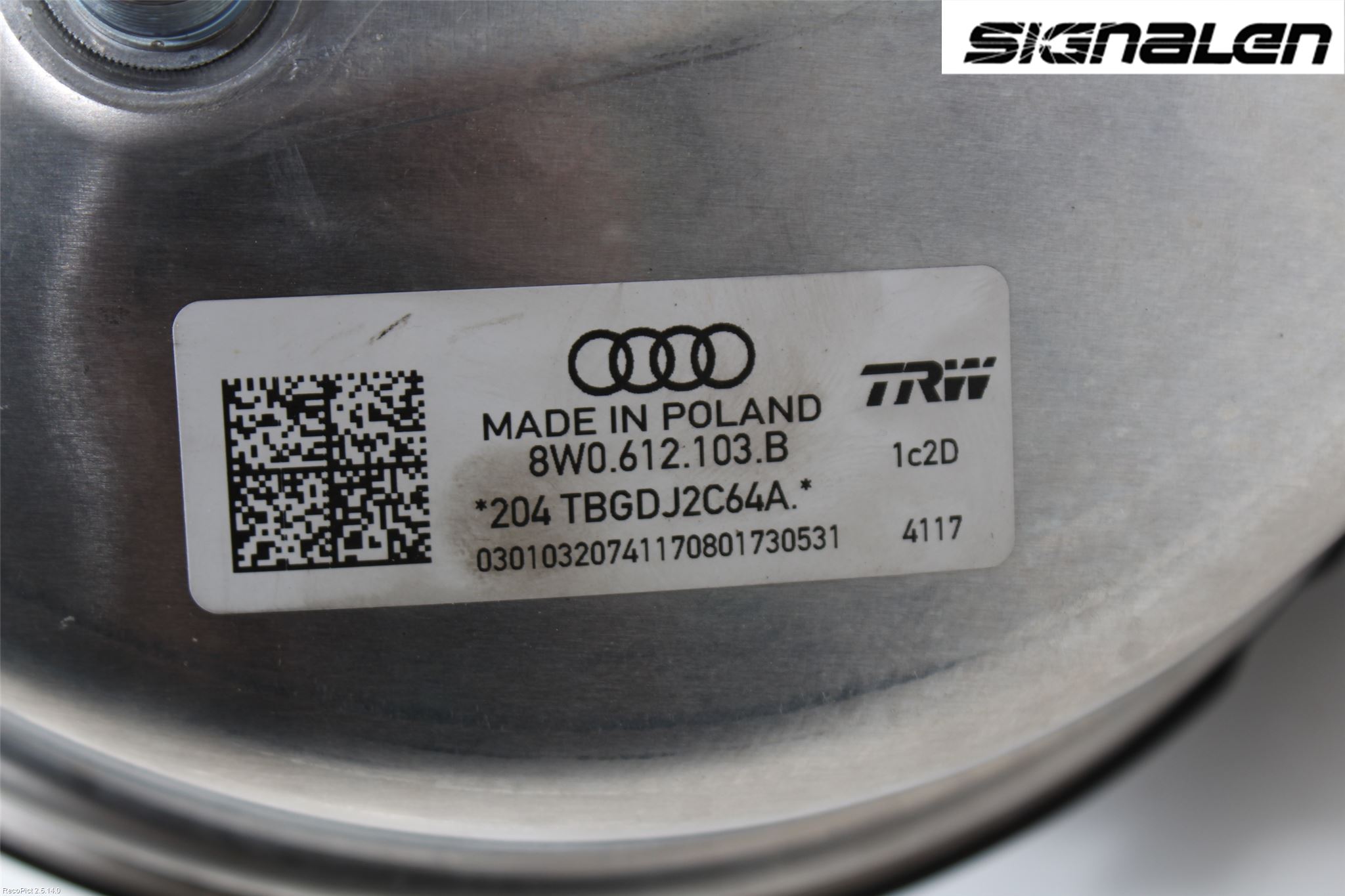 Audi A4/S4 B9 16-19 Bromsservo