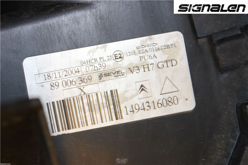 Citroen C8 Strålkastare Vänster