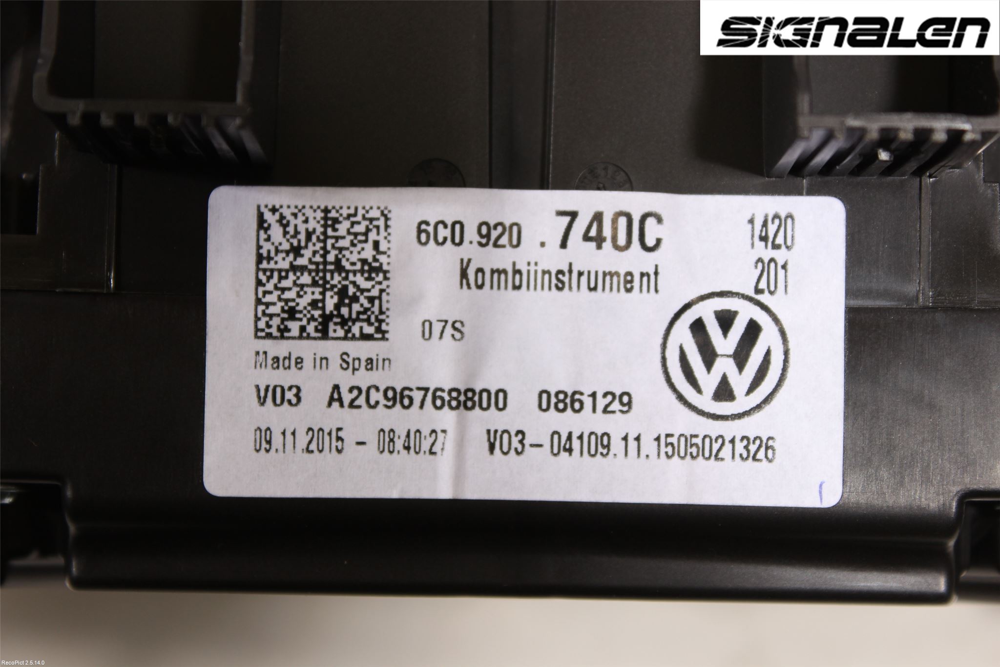 Volkswagen VW POLO 10-17 Instrument Komb
