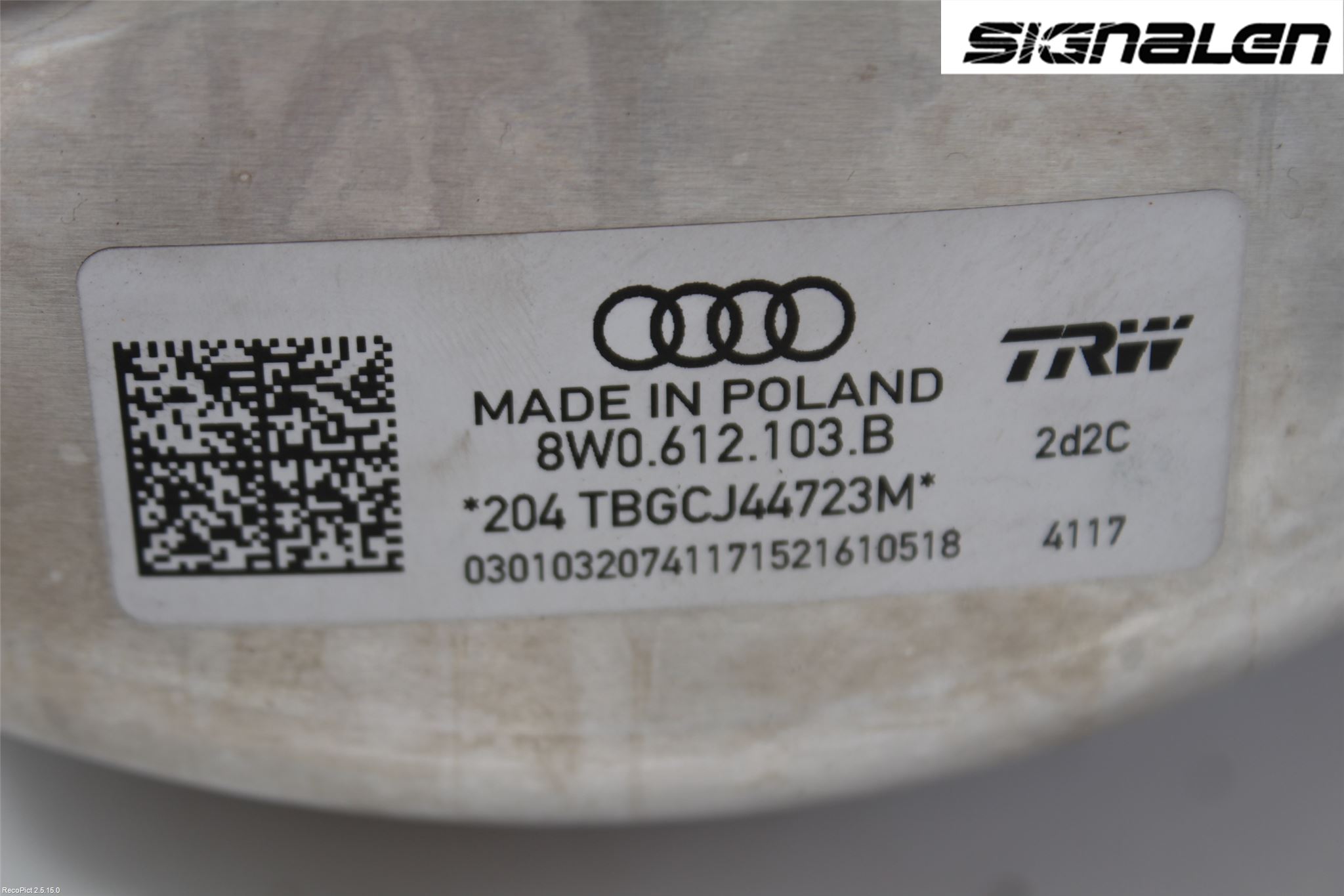 Audi A4/S4 B9 16-19 Bromsservo