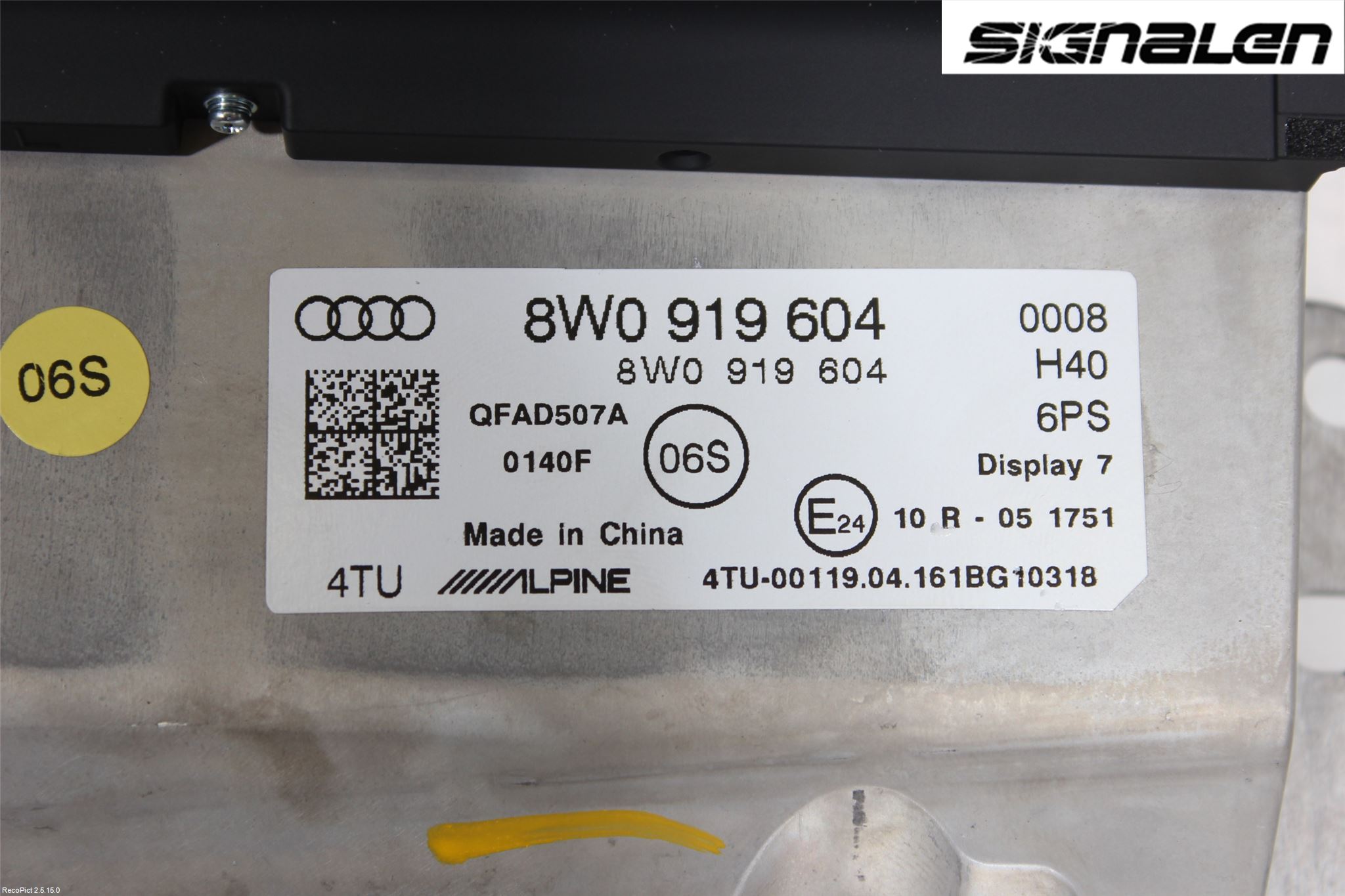 Audi A4/S4 B9 16-19 Multifunktionsdisplay