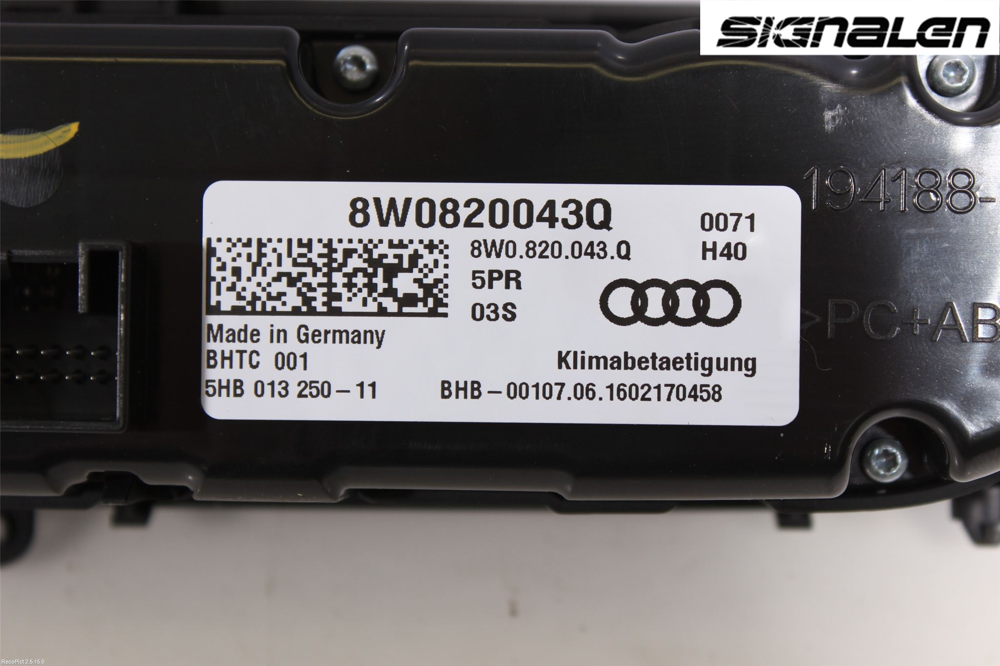 Audi A4/S4 B9 16-19 Ac Styrenhet Ac Manöveren