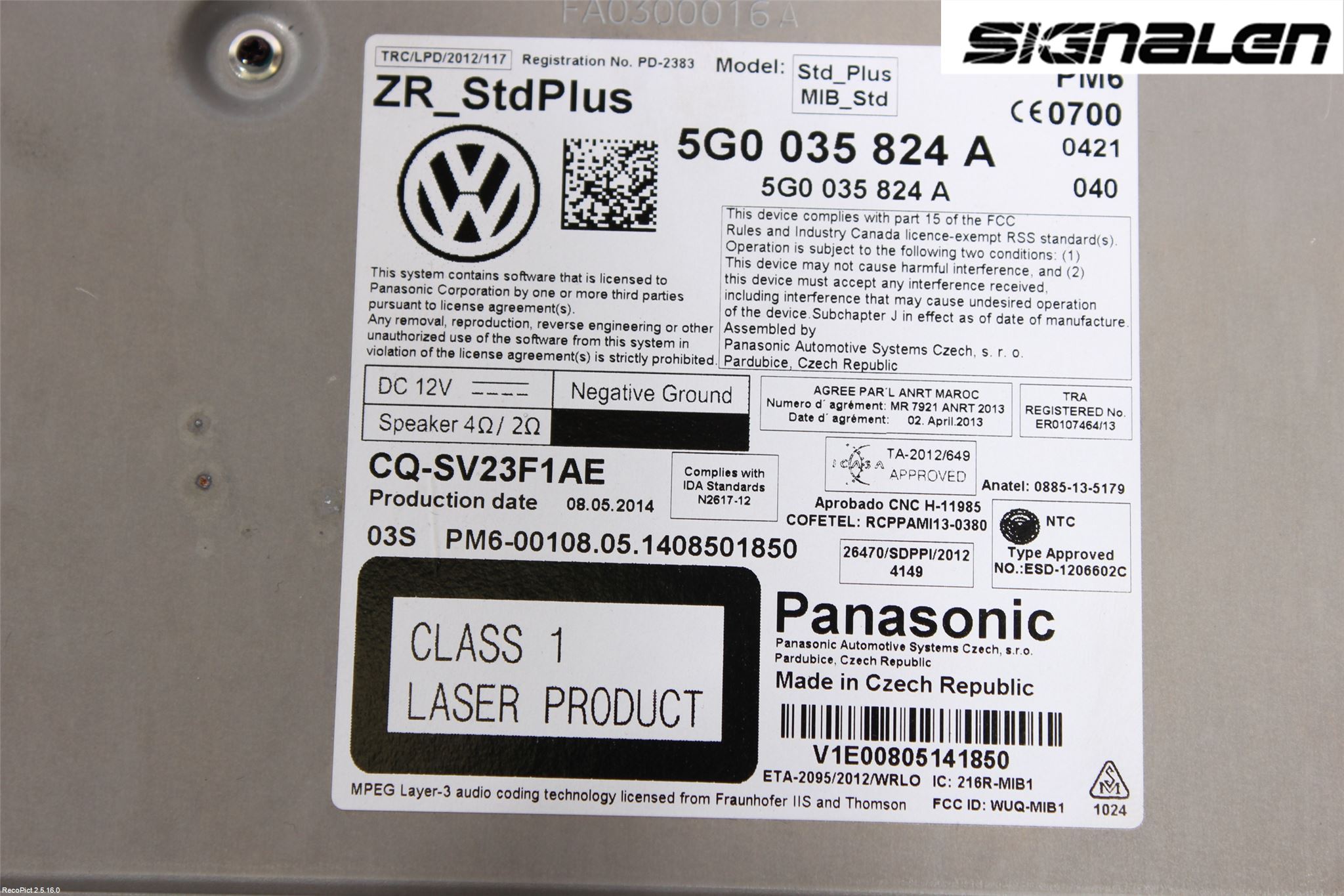 Volkswagen VW GOLF SPORTSVAN 15-20 Radio