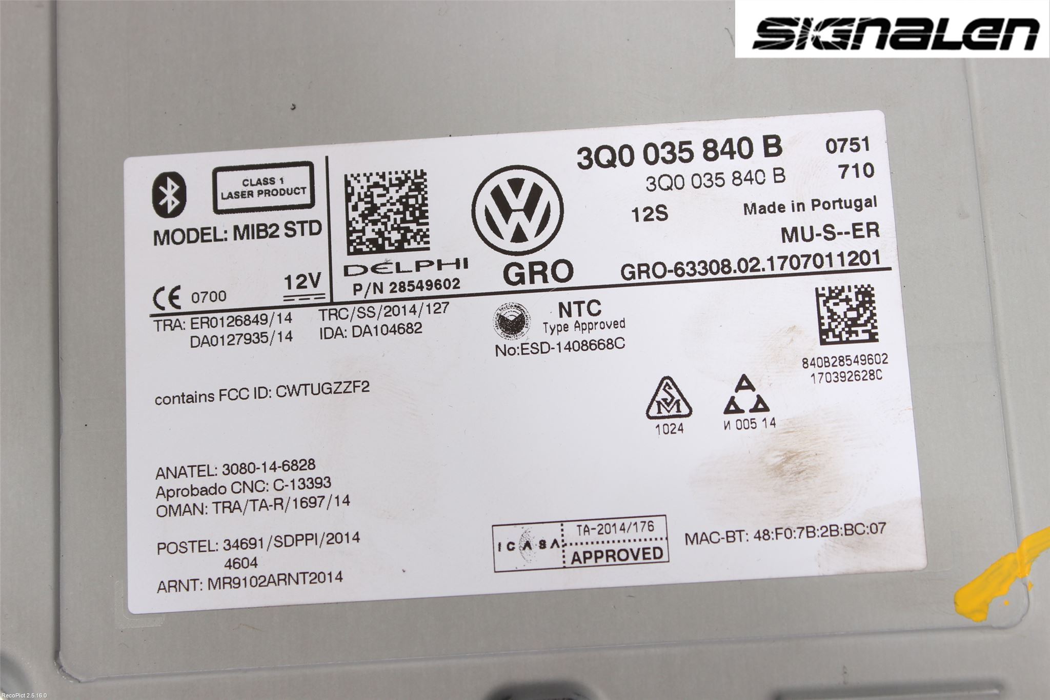 Volkswagen VW TIGUAN 16-24 Radio