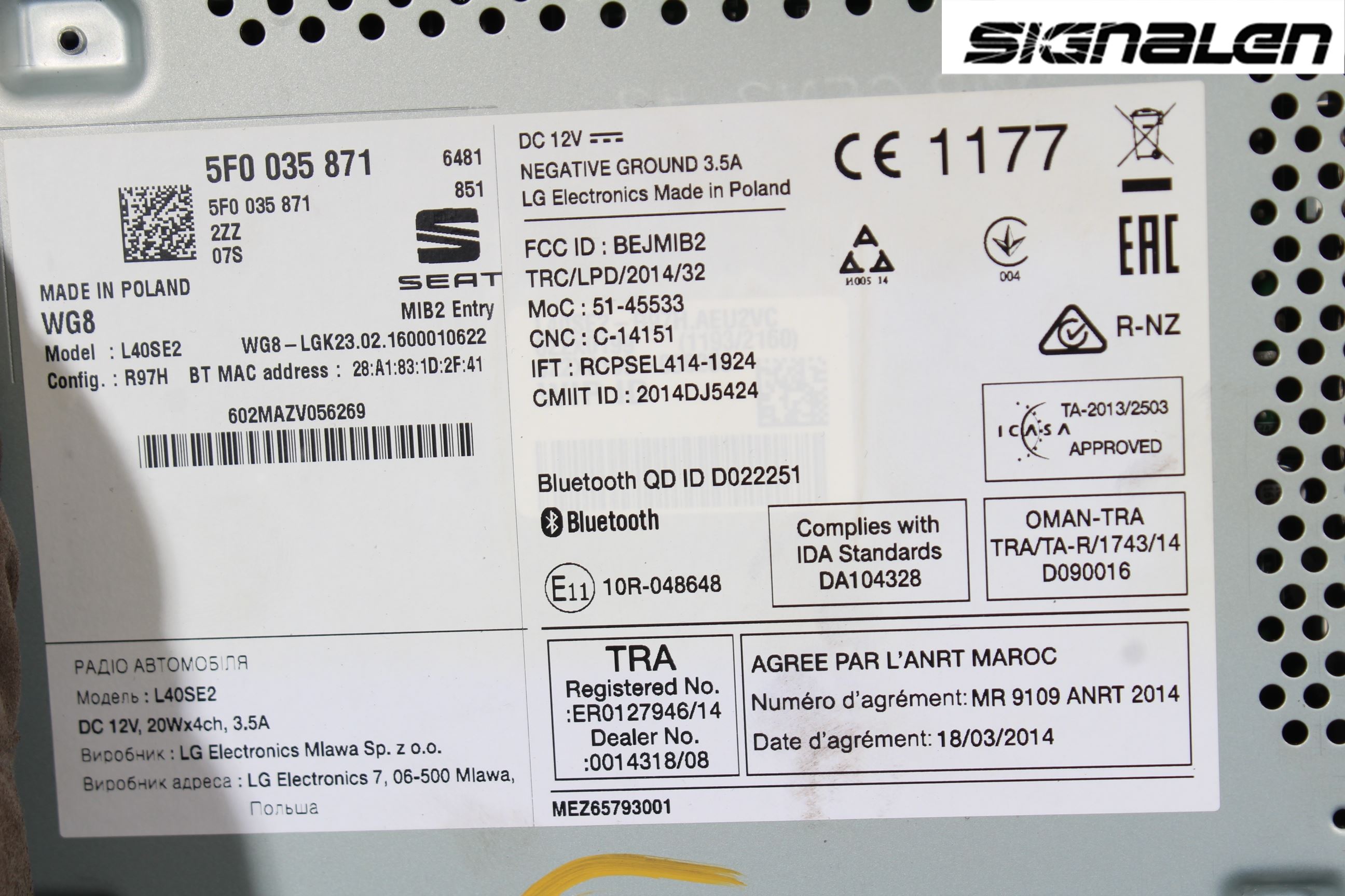 Seat LEON 13-20 Radio