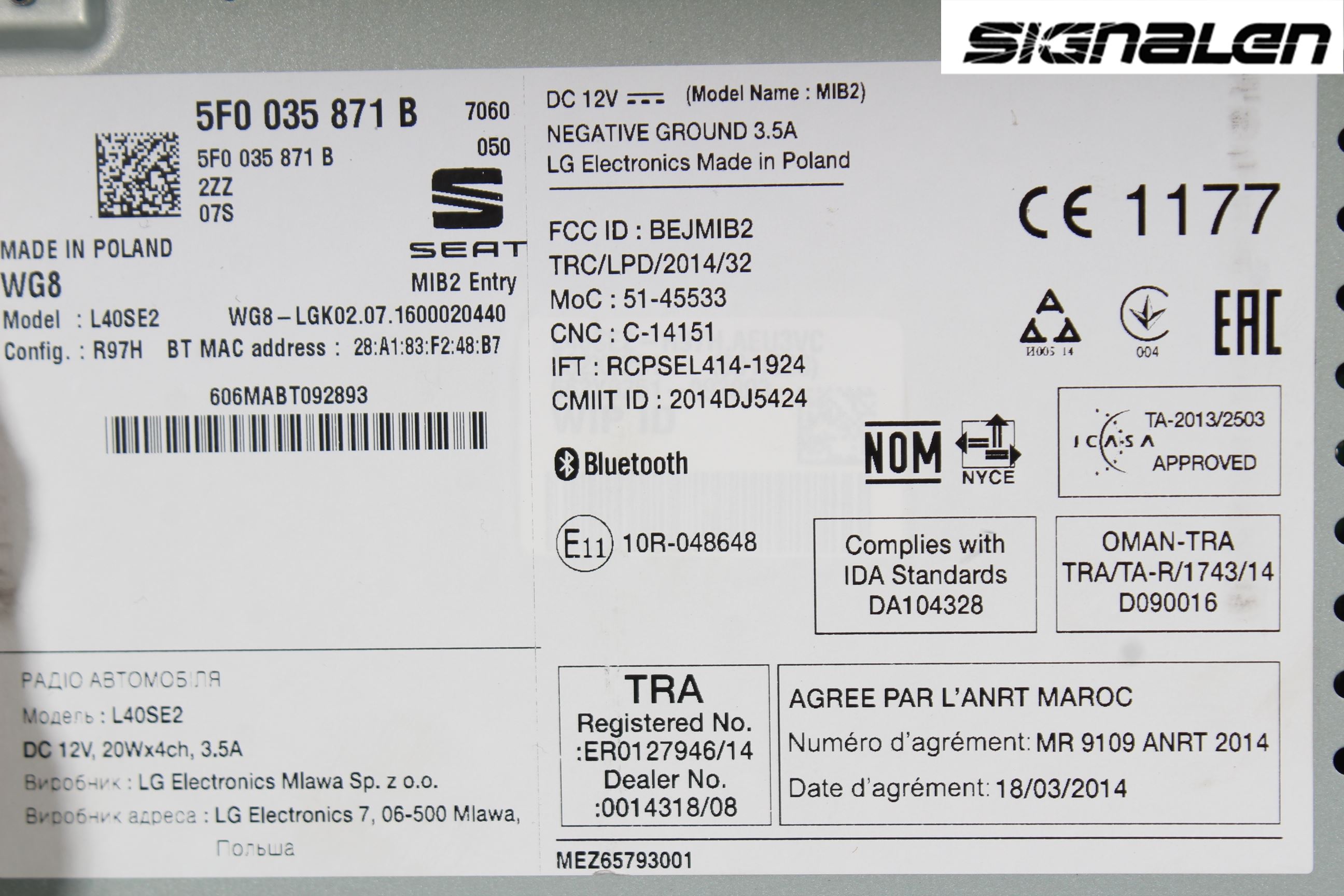Seat LEON 13-20 Radio
