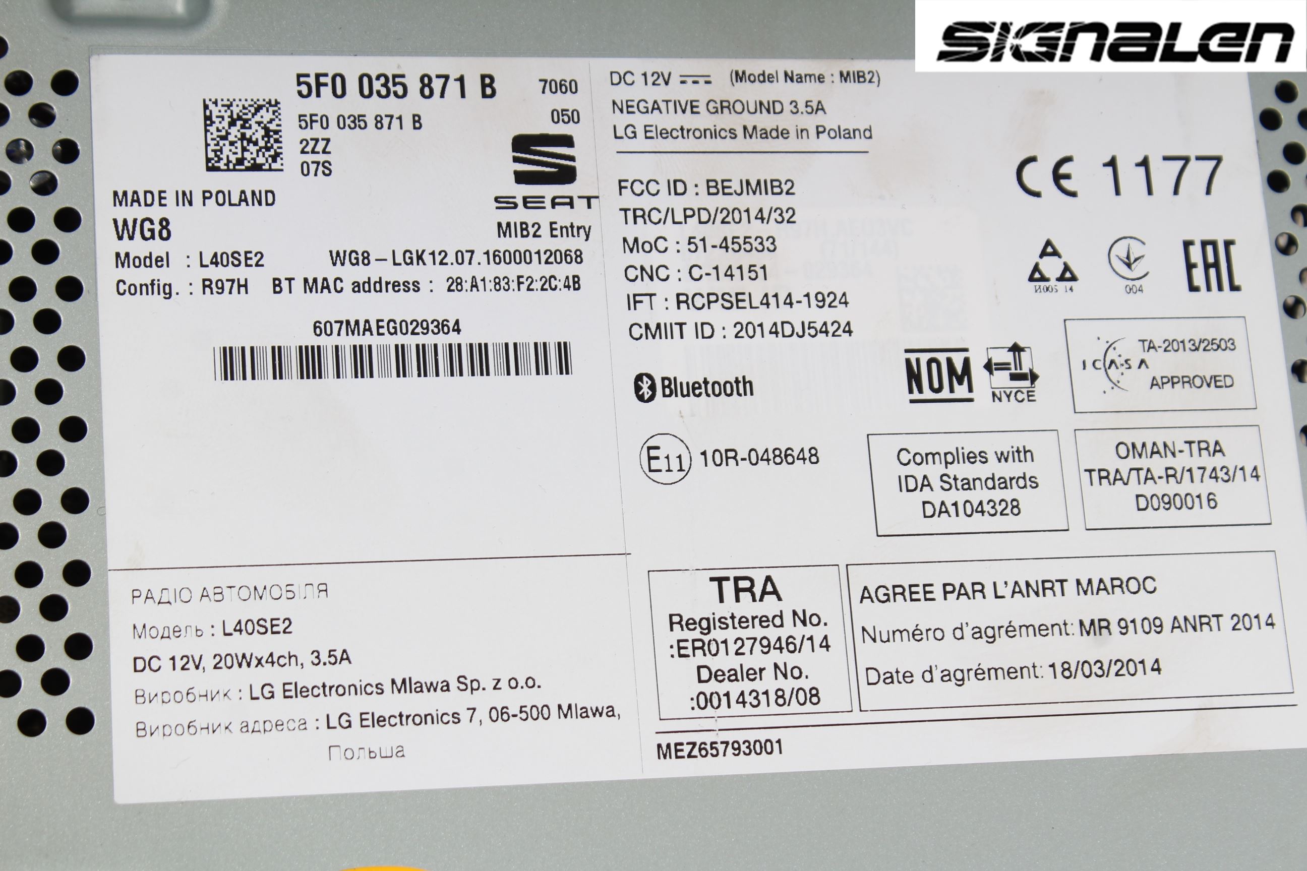 Seat LEON 13-20 Radio