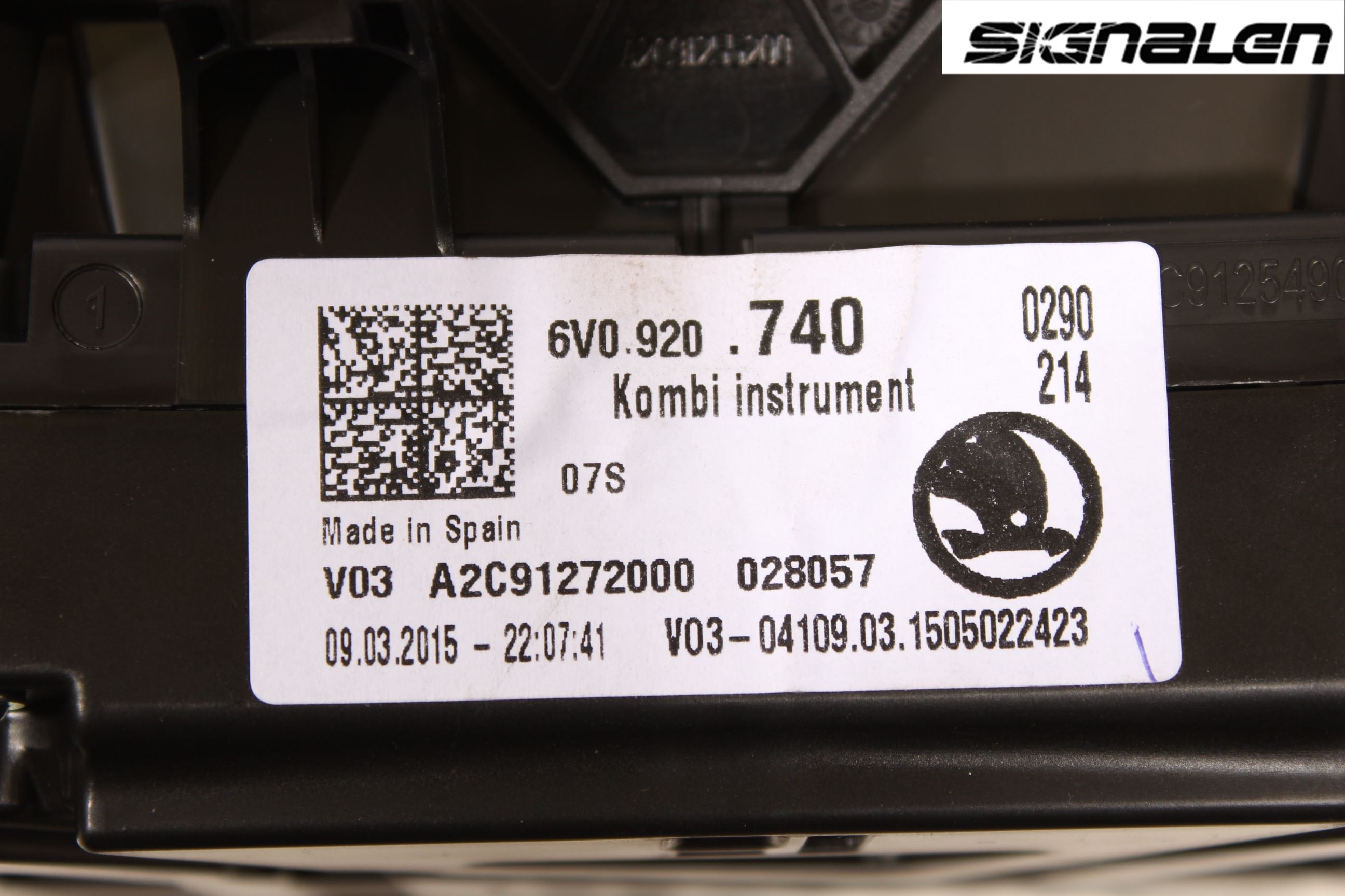 Skoda FABIA 15-21 Instrument Komb