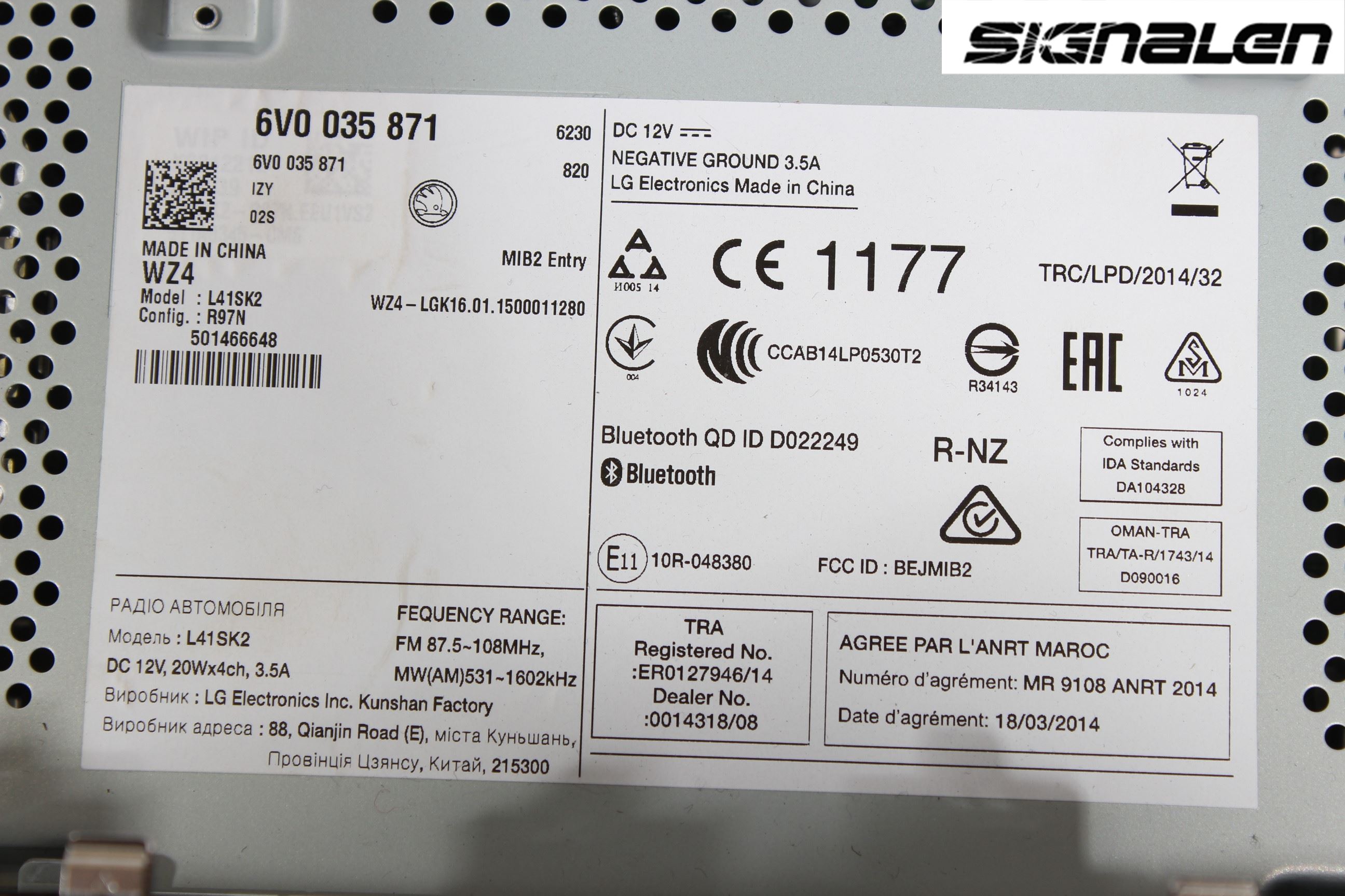 Skoda FABIA 15-21 Radio