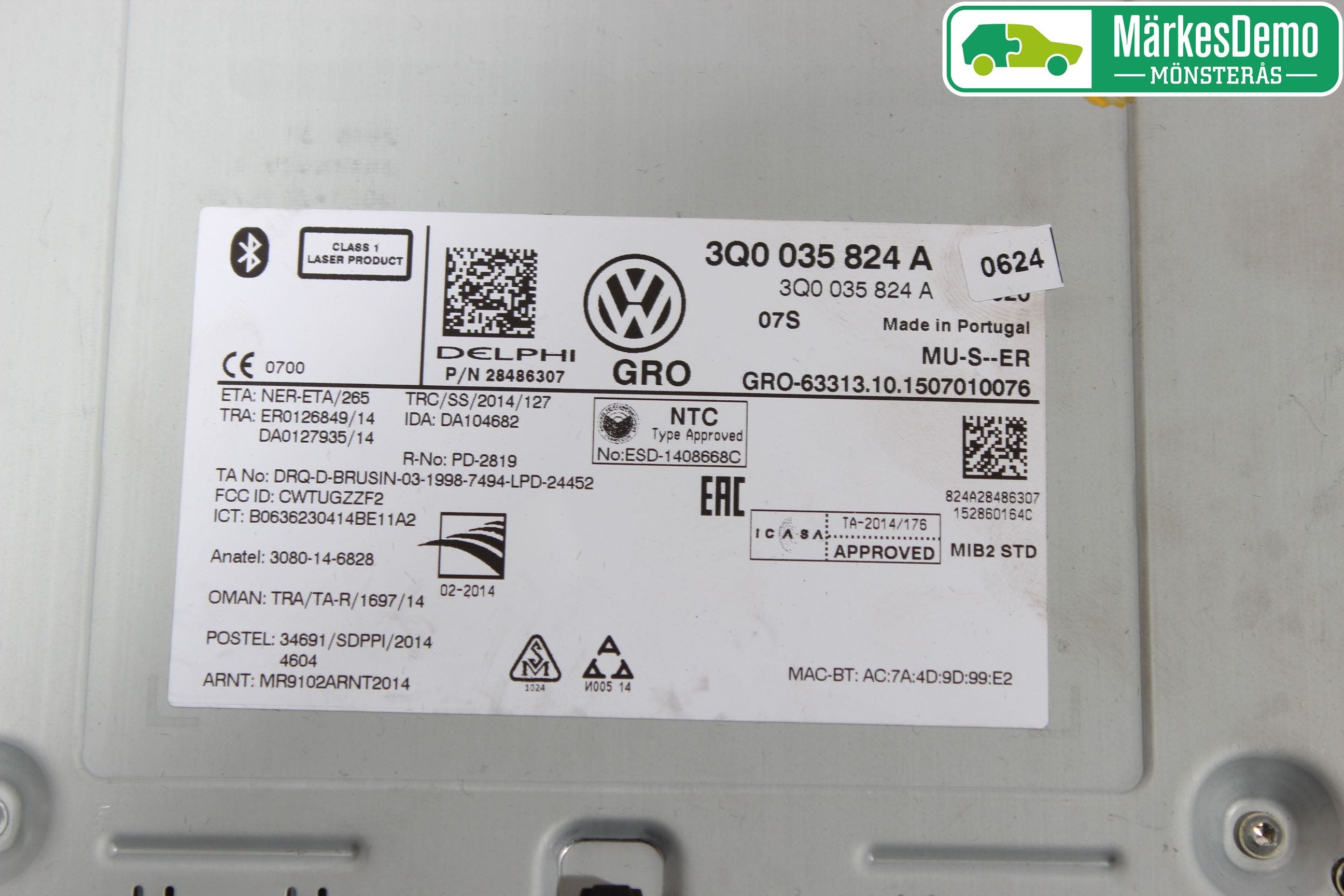 Volkswagen VW GOLF / E-GOLF VII 13-20 Radio