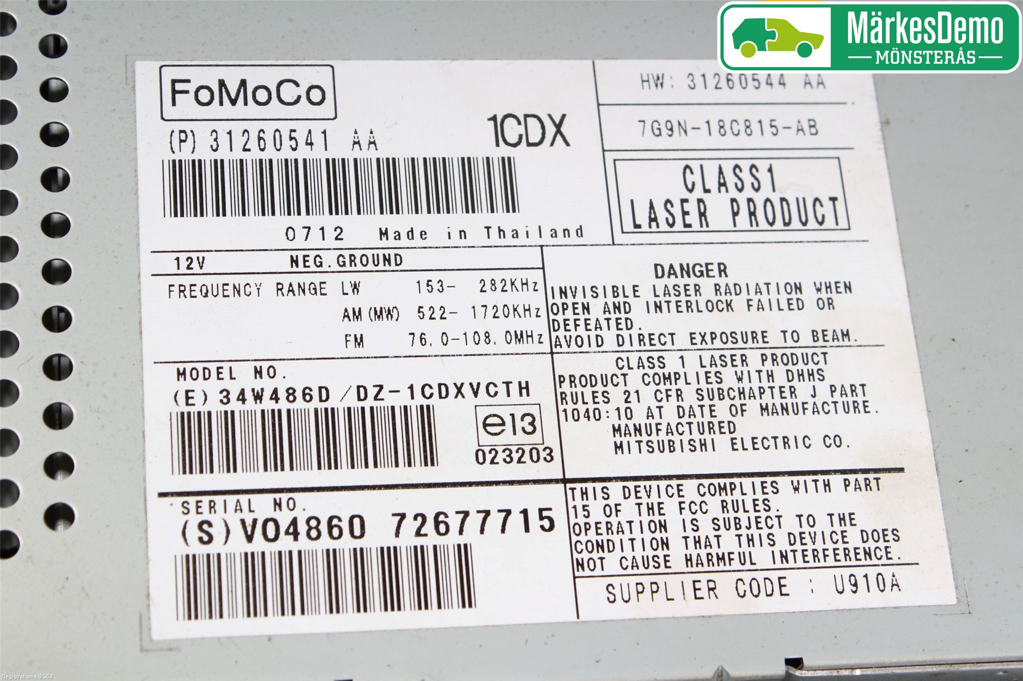 Volvo V70 08-13 Radio