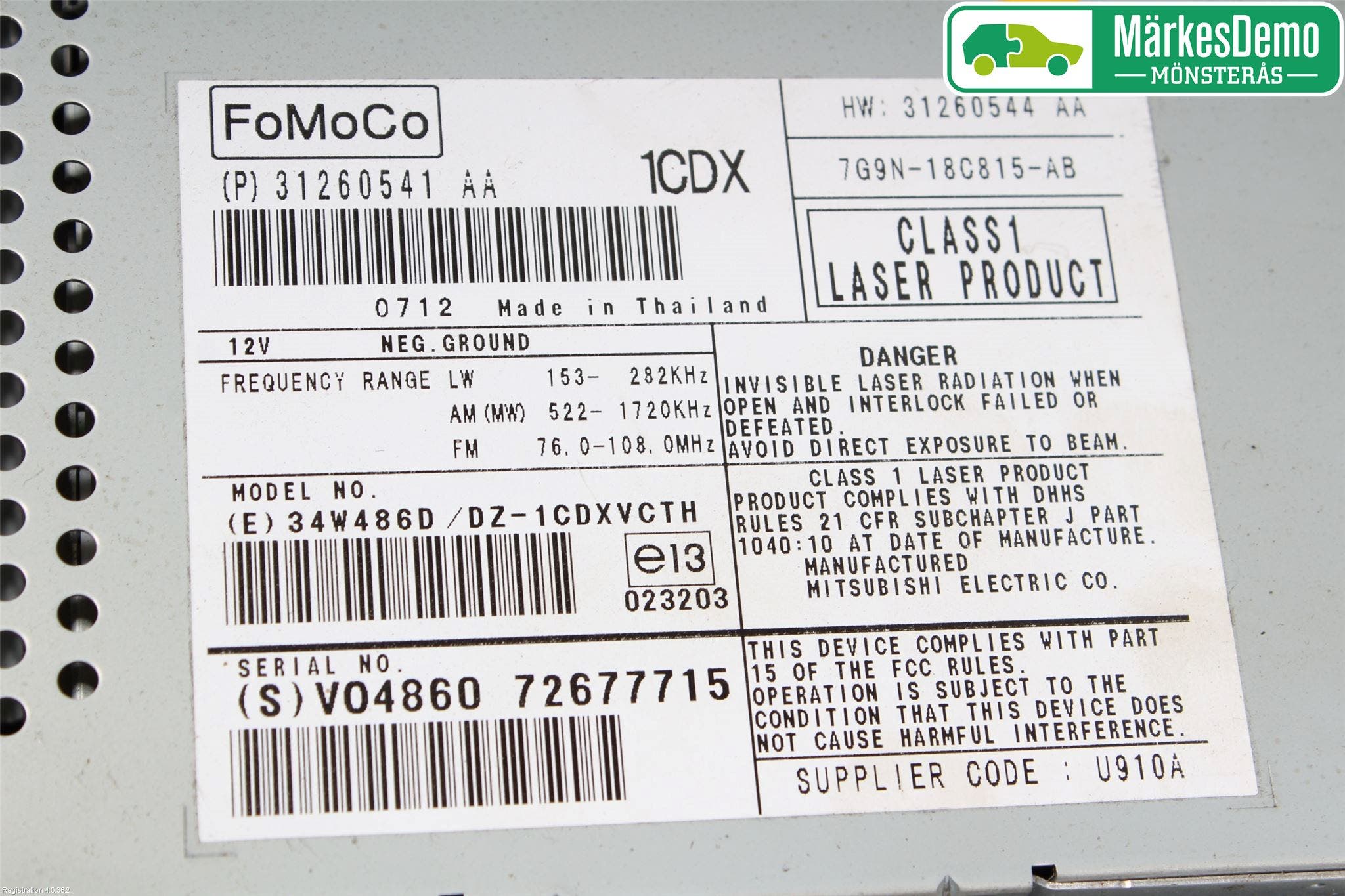 Volvo V70 08-13 Radio