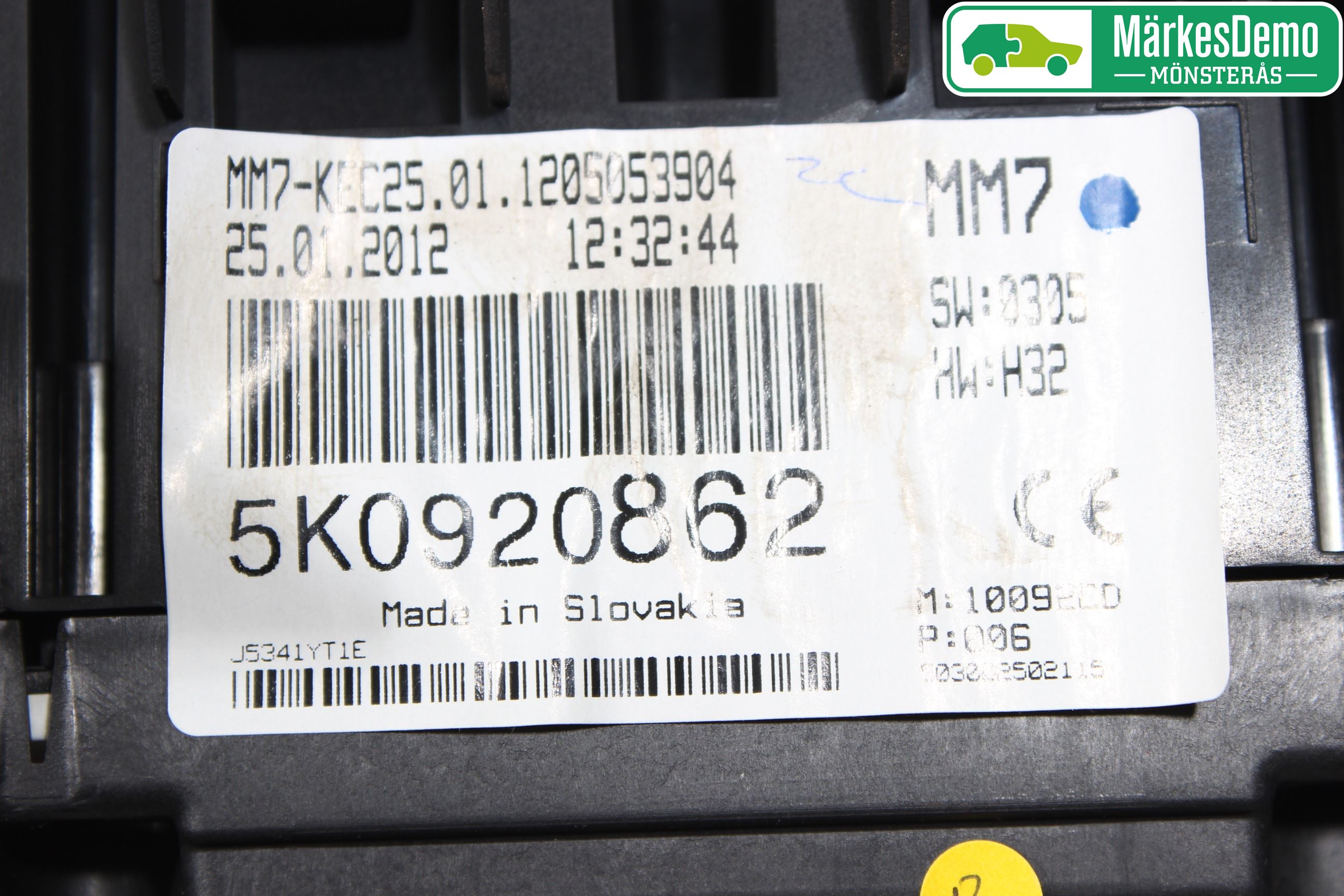 Volkswagen VW GOLF VI 09-13 Instrument Komb