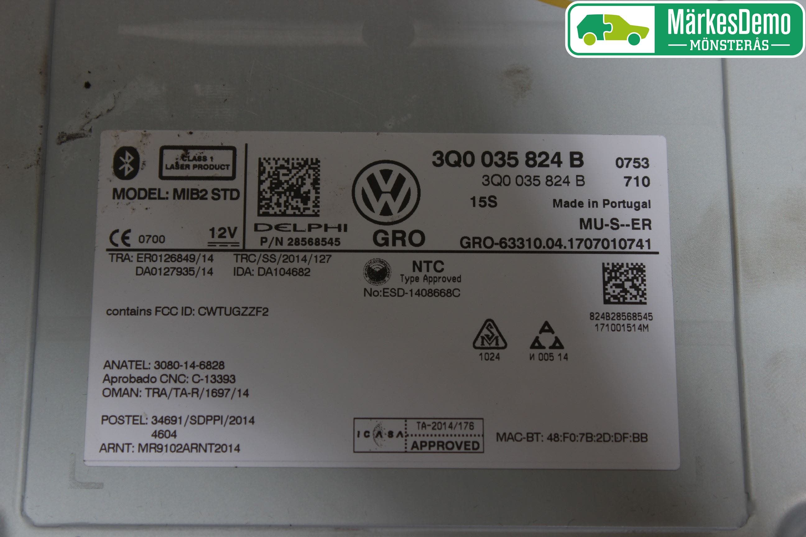Volkswagen VW PASSAT 15-19 Radio