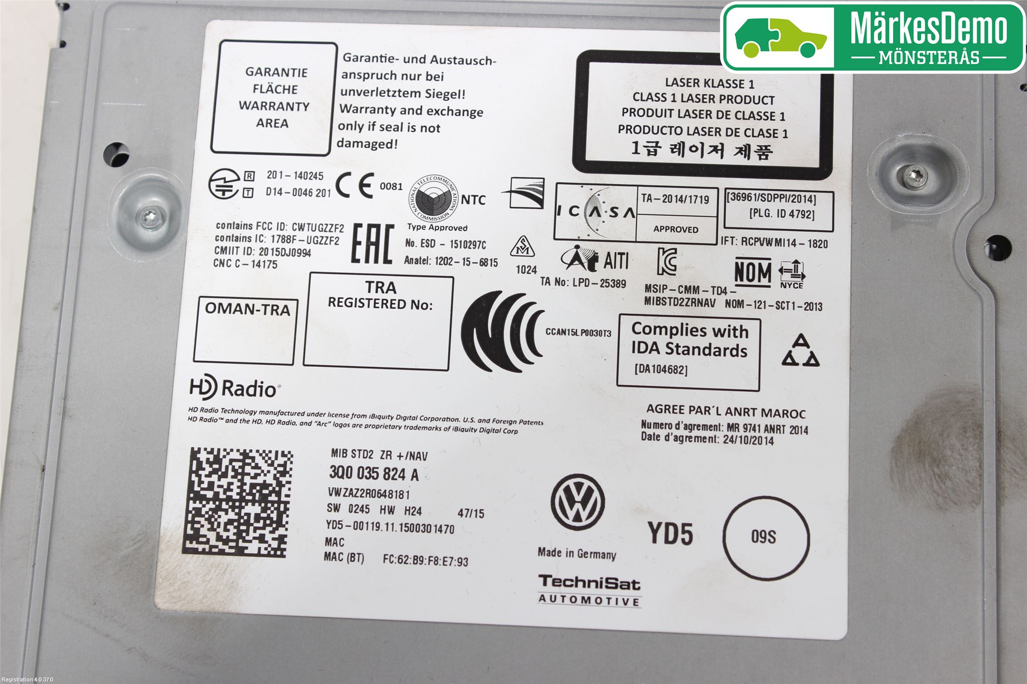 Volkswagen VW GOLF / E-GOLF VII 13-20 Radio