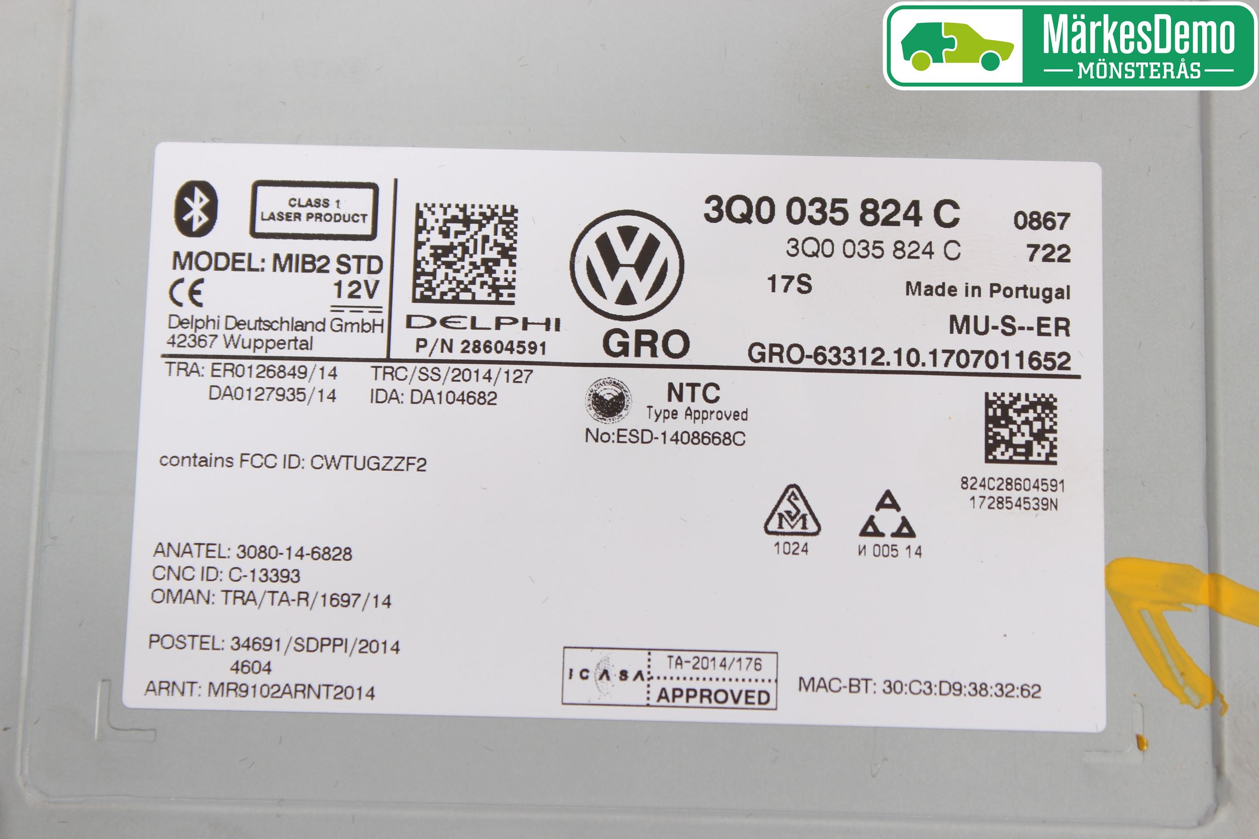 Volkswagen VW PASSAT 15-19 Radio